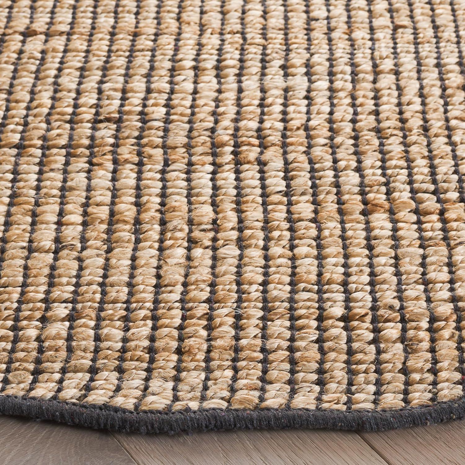 image:imageSAFAVIEH Area Rug 8x10 Natural Fiber Collection Large Natural amp Brown Handmade Jute Ideal for Living Room Bedroom Dining Space NF878ANaturalGrey