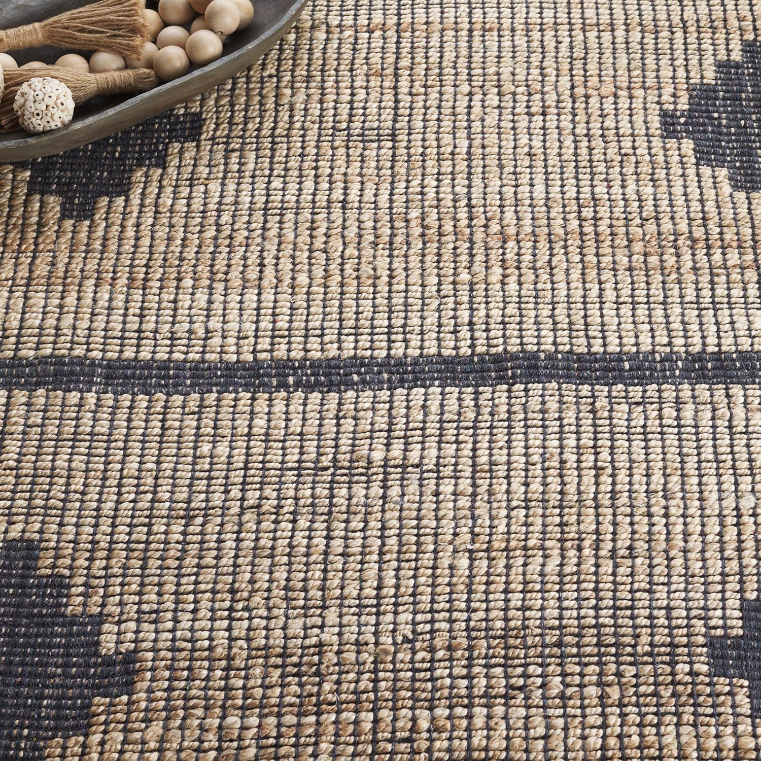 image:imageSAFAVIEH Area Rug 8x10 Natural Fiber Collection Large Natural amp Brown Handmade Jute Ideal for Living Room Bedroom Dining Space NF878ANaturalGrey