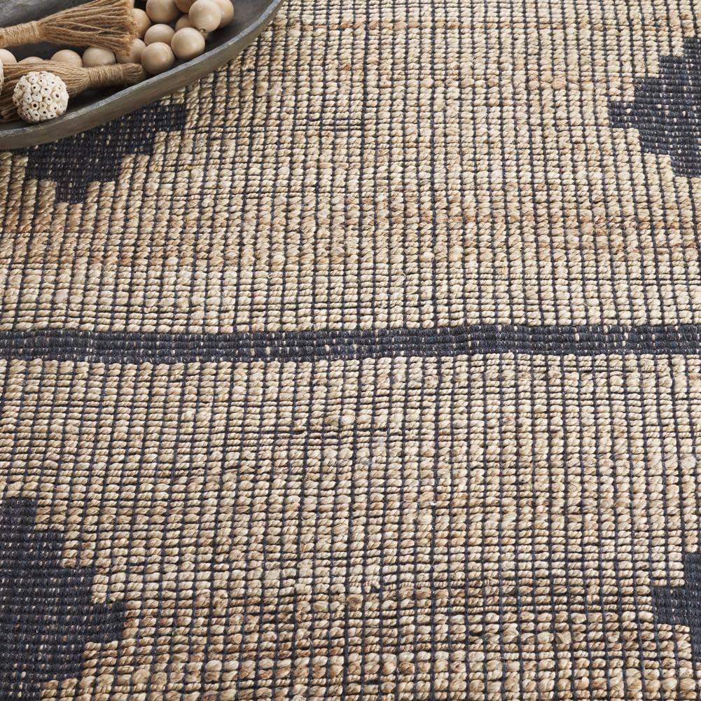 image:imageSAFAVIEH Area Rug 8x10 Natural Fiber Collection Large Natural amp Brown Handmade Jute Ideal for Living Room Bedroom Dining Space NF878ANaturalGrey