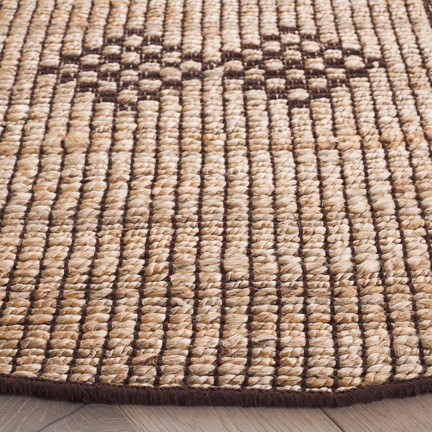 image:imageSAFAVIEH Area Rug 8x10 Natural Fiber Collection Large Natural amp Brown Handmade Jute Ideal for Living Room Bedroom Dining Space NF899ANaturalBrown