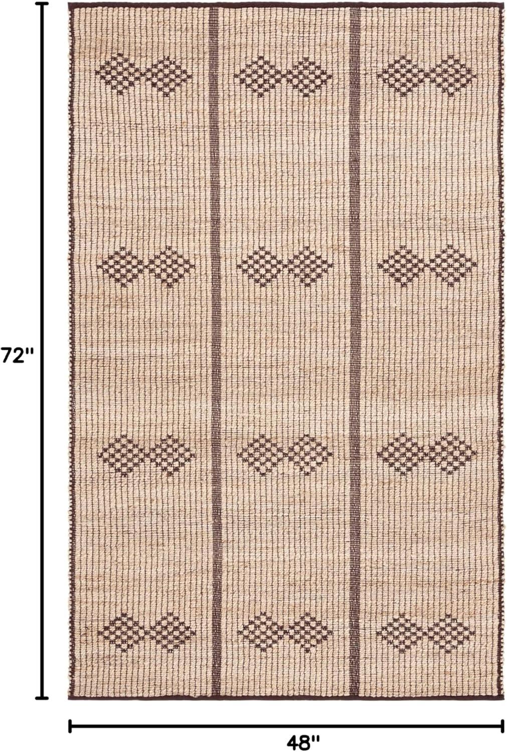 image:imageSAFAVIEH Area Rug 8x10 Natural Fiber Collection Large Natural amp Brown Handmade Jute Ideal for Living Room Bedroom Dining Space NF899ANaturalBrown