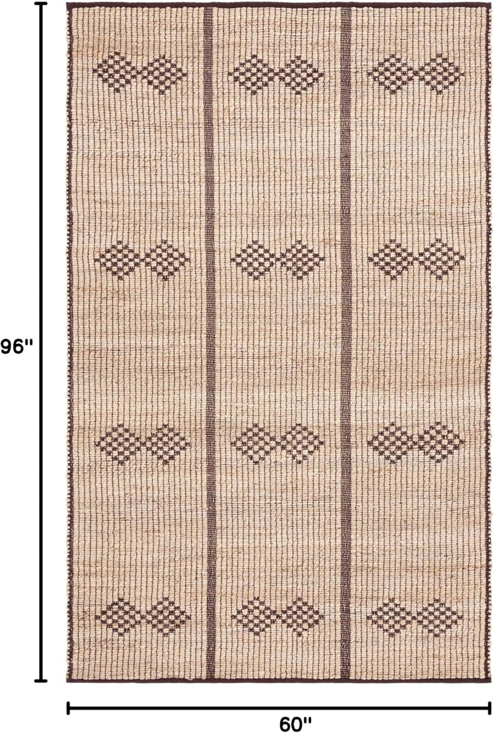image:imageSAFAVIEH Area Rug 8x10 Natural Fiber Collection Large Natural amp Brown Handmade Jute Ideal for Living Room Bedroom Dining Space NF899ANaturalBrown