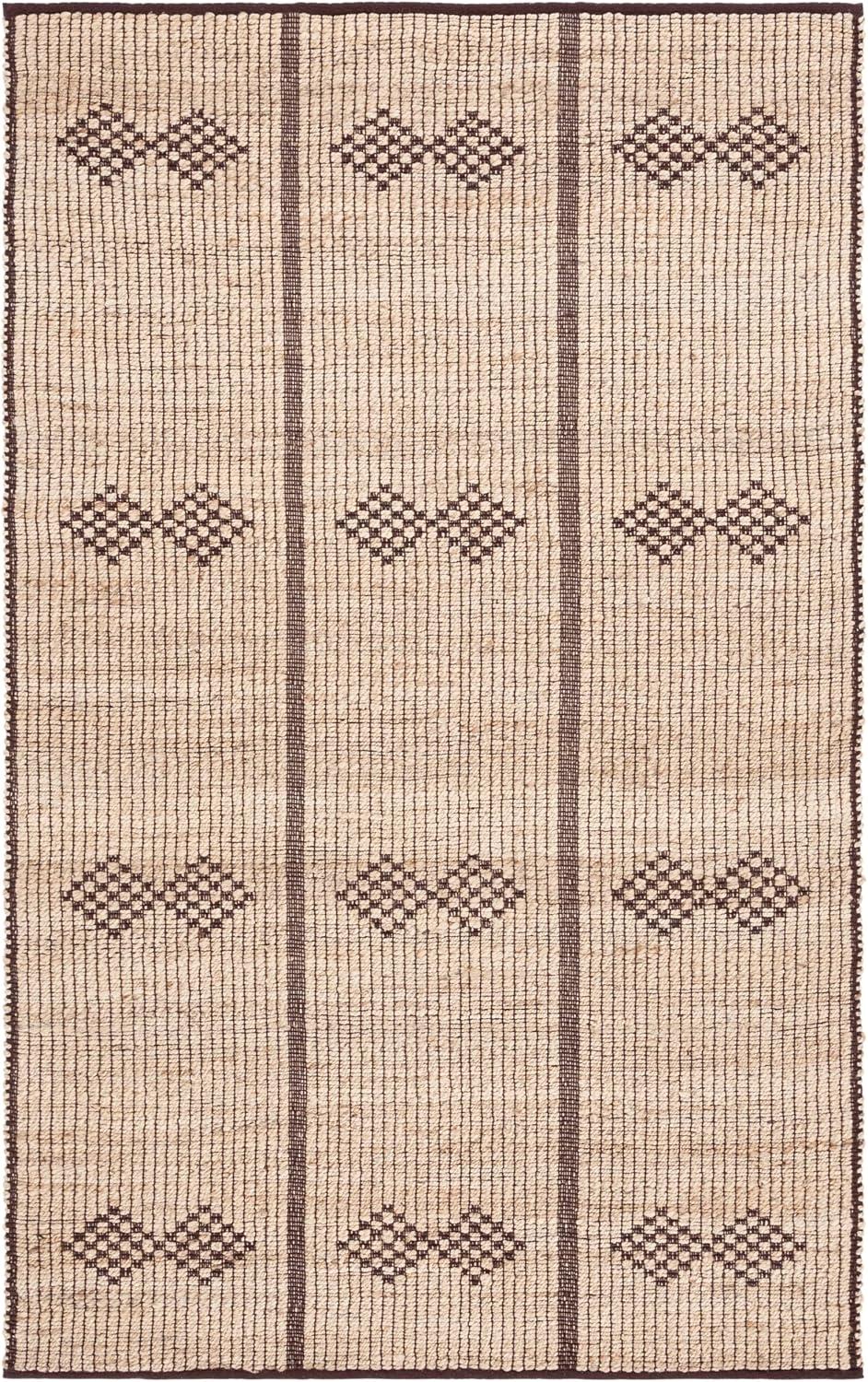 image:imageSAFAVIEH Area Rug 8x10 Natural Fiber Collection Large Natural amp Brown Handmade Jute Ideal for Living Room Bedroom Dining Space NF899ANaturalBrown