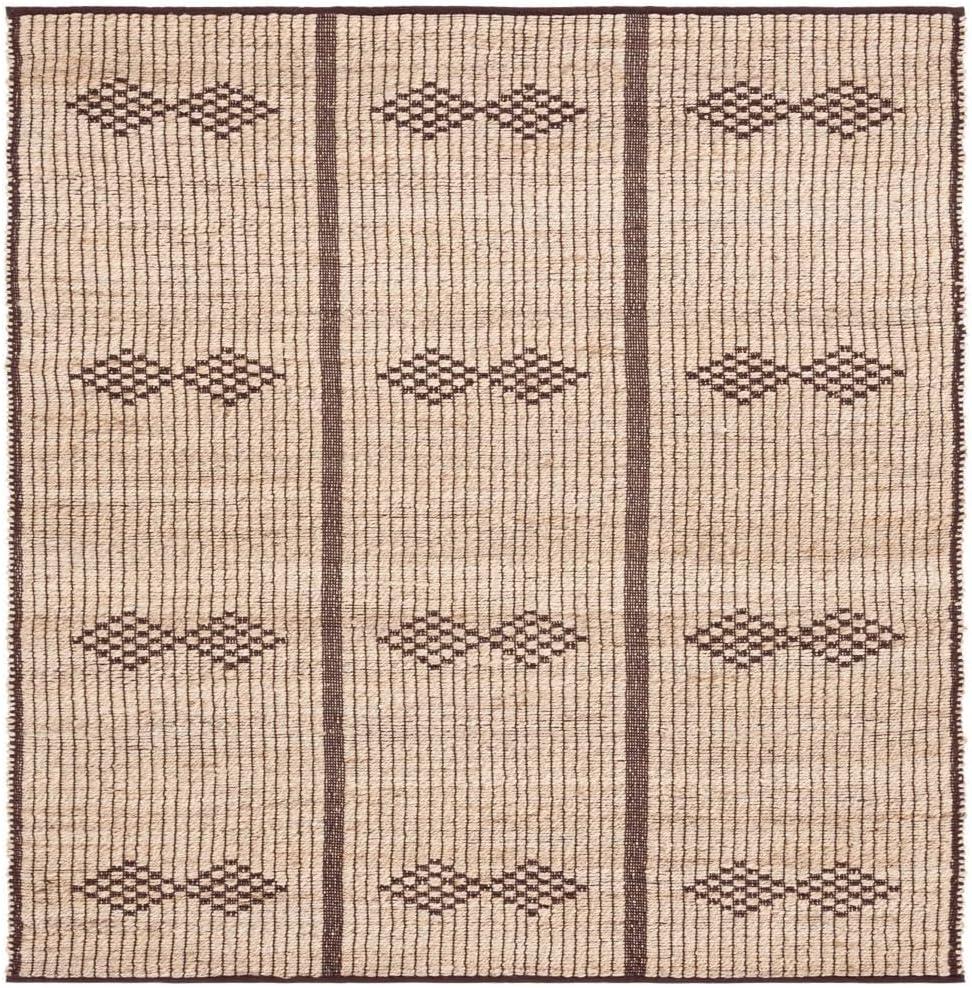 image:imageSAFAVIEH Area Rug 8x10 Natural Fiber Collection Large Natural amp Brown Handmade Jute Ideal for Living Room Bedroom Dining Space NF899ANaturalBrown
