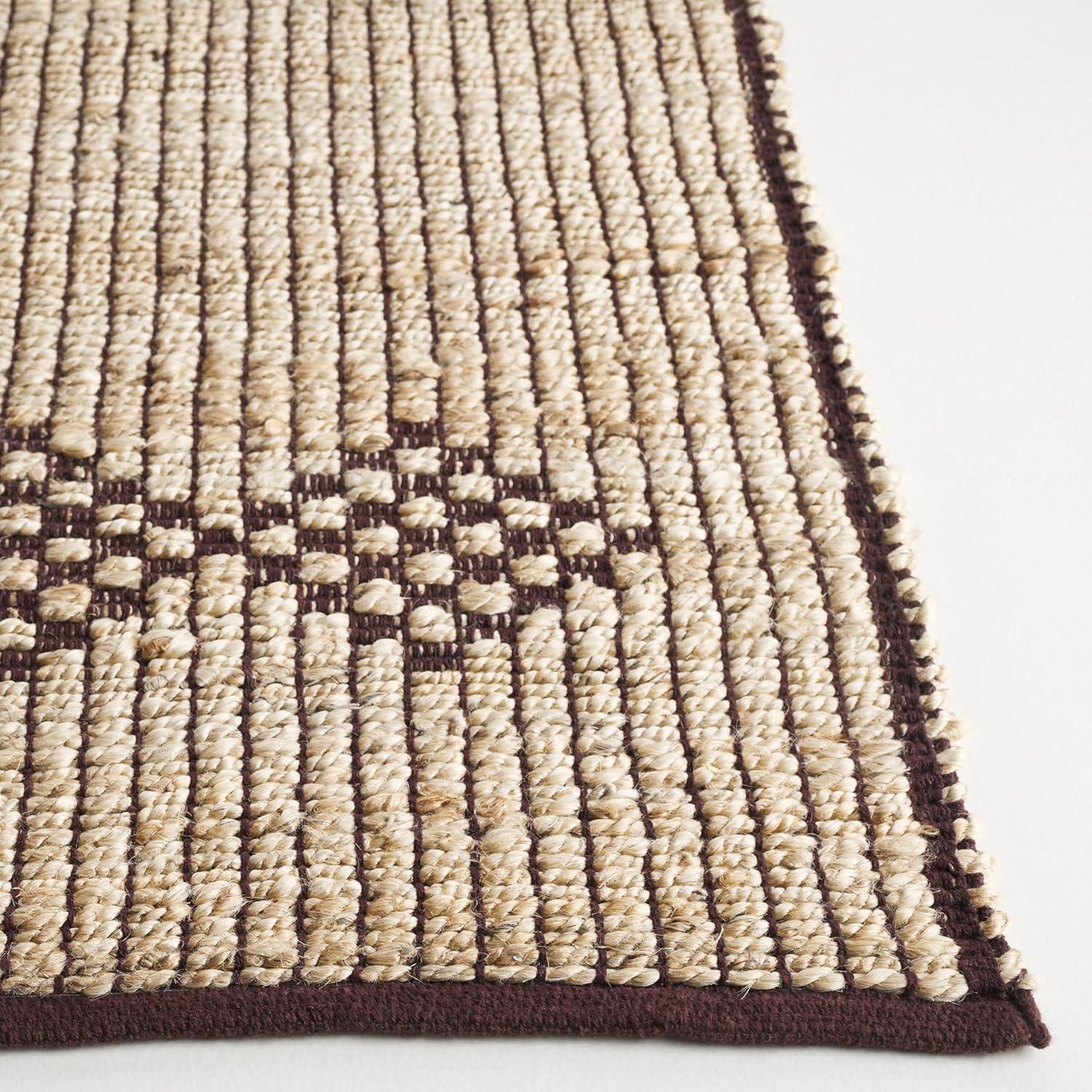 image:imageSAFAVIEH Area Rug 8x10 Natural Fiber Collection Large Natural amp Brown Handmade Jute Ideal for Living Room Bedroom Dining Space NF899ANaturalBrown