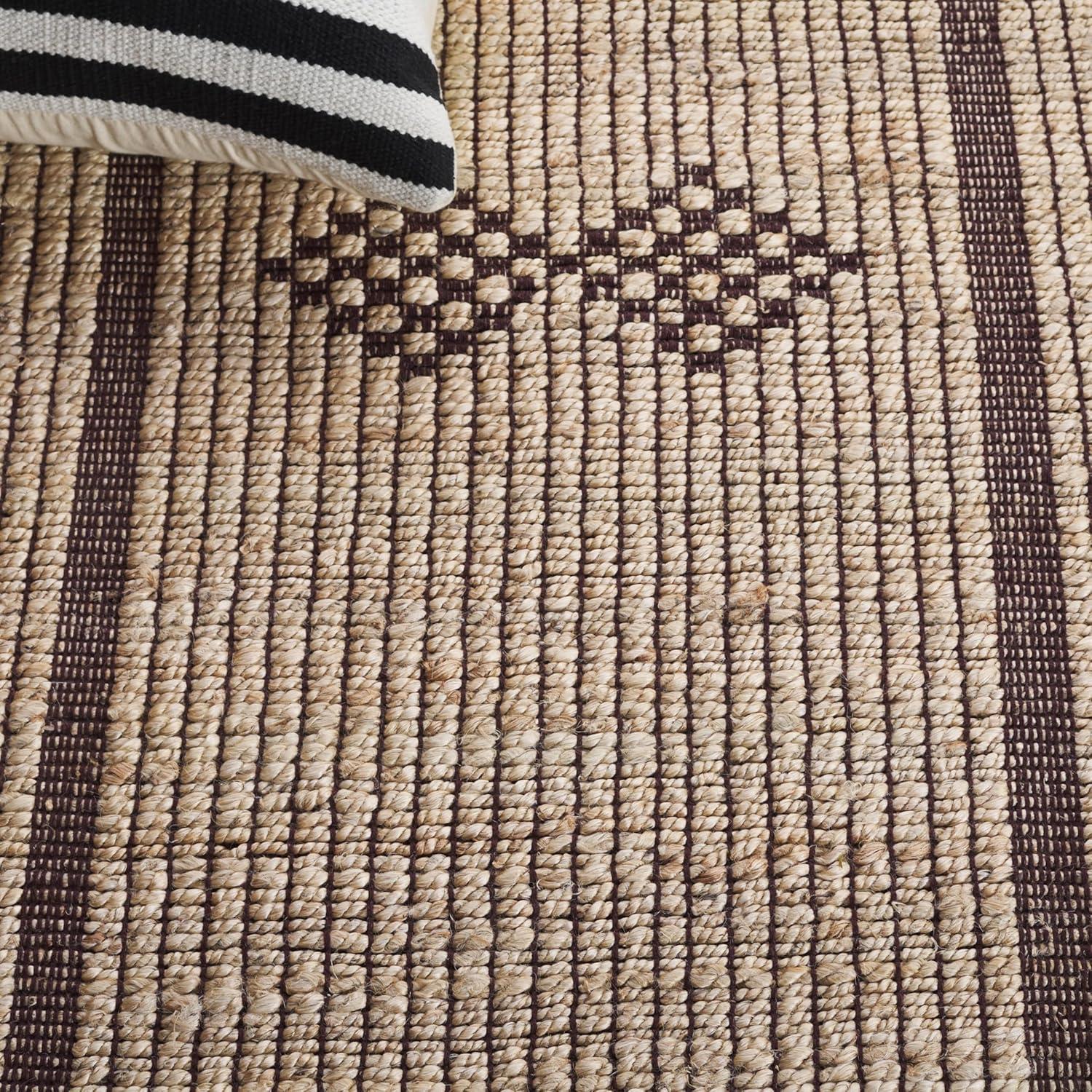 image:imageSAFAVIEH Area Rug 8x10 Natural Fiber Collection Large Natural amp Brown Handmade Jute Ideal for Living Room Bedroom Dining Space NF899ANaturalBrown
