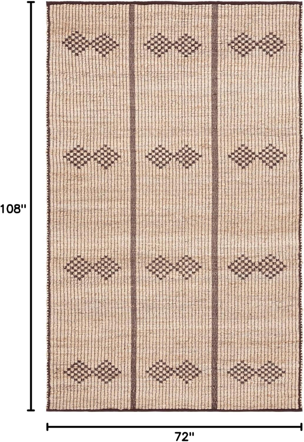 image:imageSAFAVIEH Area Rug 8x10 Natural Fiber Collection Large Natural amp Brown Handmade Jute Ideal for Living Room Bedroom Dining Space NF899ANaturalBrown