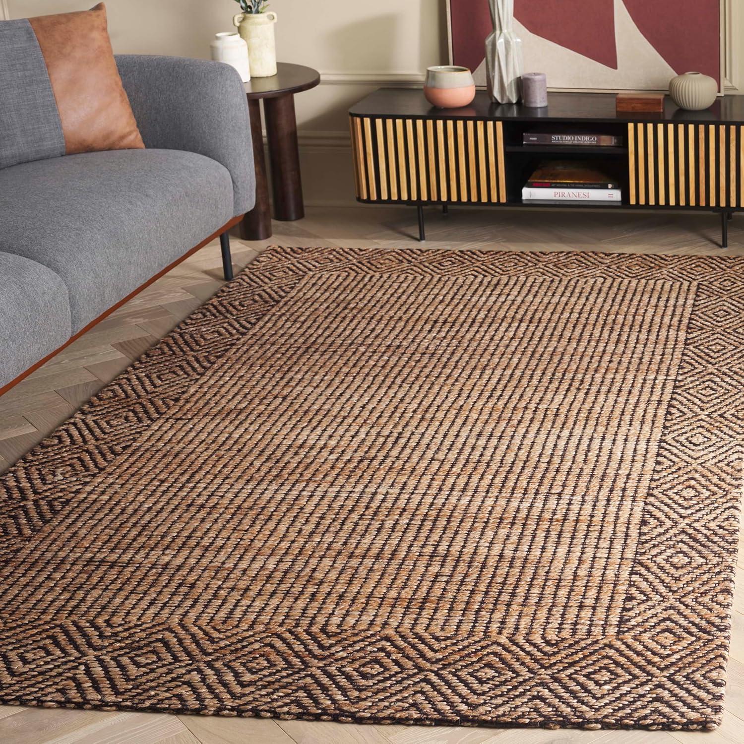 image:imageSAFAVIEH Area Rug 8x10 Natural Fiber Collection Large Natural amp Brown Hemp Ideal for Living Room Bedroom Dining Space NF565ANaturalBrown