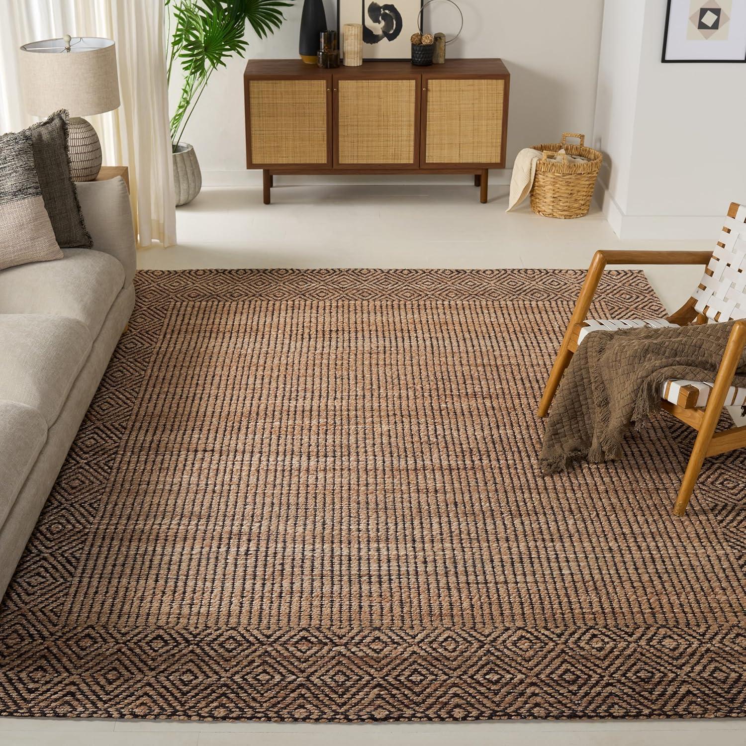 image:imageSAFAVIEH Area Rug 8x10 Natural Fiber Collection Large Natural amp Brown Hemp Ideal for Living Room Bedroom Dining Space NF565ANaturalBrown