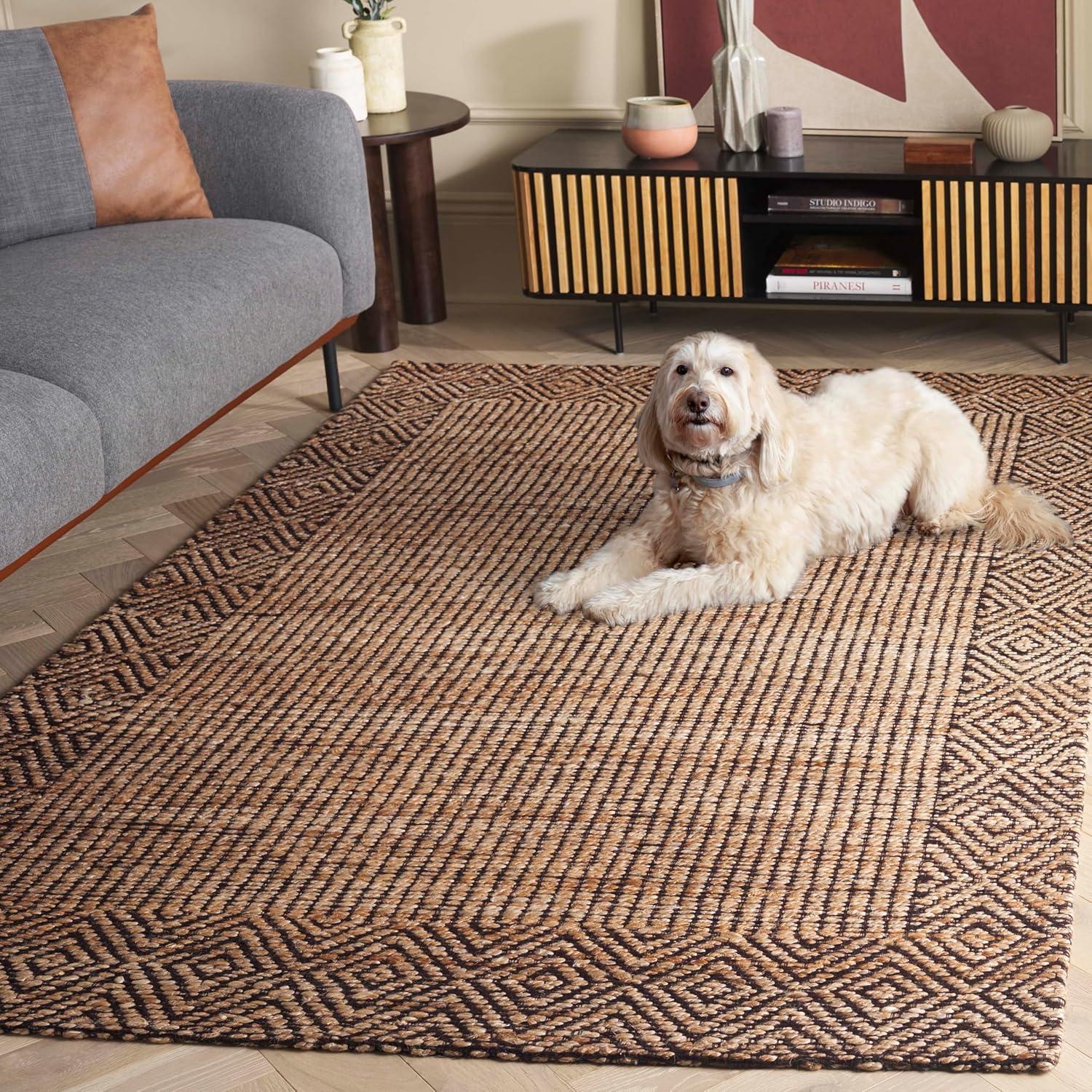 image:imageSAFAVIEH Area Rug 8x10 Natural Fiber Collection Large Natural amp Brown Hemp Ideal for Living Room Bedroom Dining Space NF565ANaturalBrown