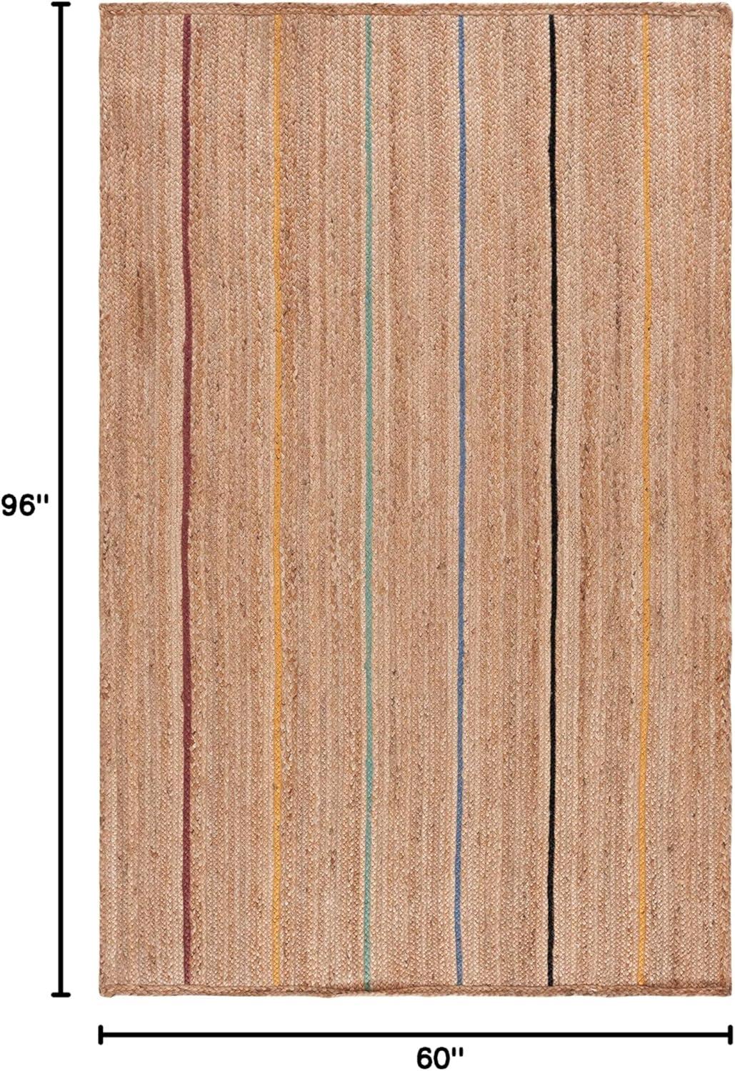 image:imageSAFAVIEH Area Rug 8x10 Natural Fiber Collection Large Natural amp Gold Handmade Flat Weave Jute Farmhouse Stripe Pattern Ideal for Living Room Bedroom Dining Space NF810DNaturalGold