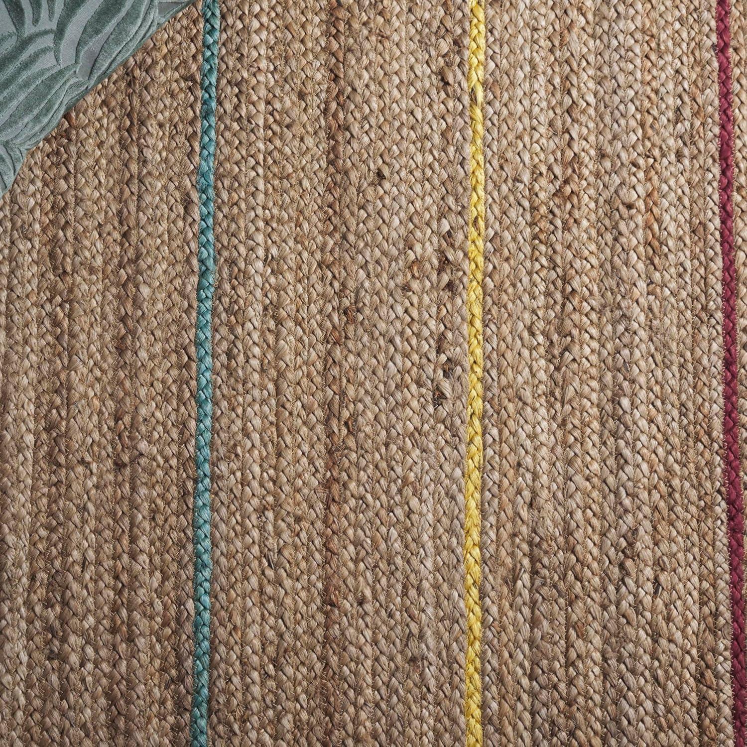 image:imageSAFAVIEH Area Rug 8x10 Natural Fiber Collection Large Natural amp Gold Handmade Flat Weave Jute Farmhouse Stripe Pattern Ideal for Living Room Bedroom Dining Space NF810DNaturalGold