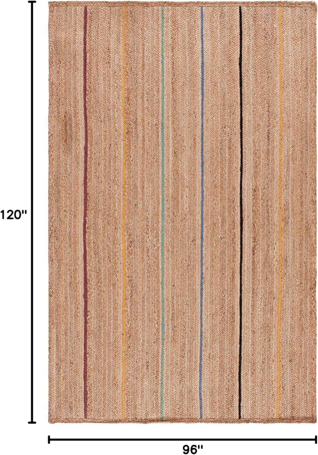 image:imageSAFAVIEH Area Rug 8x10 Natural Fiber Collection Large Natural amp Gold Handmade Flat Weave Jute Farmhouse Stripe Pattern Ideal for Living Room Bedroom Dining Space NF810DNaturalGold