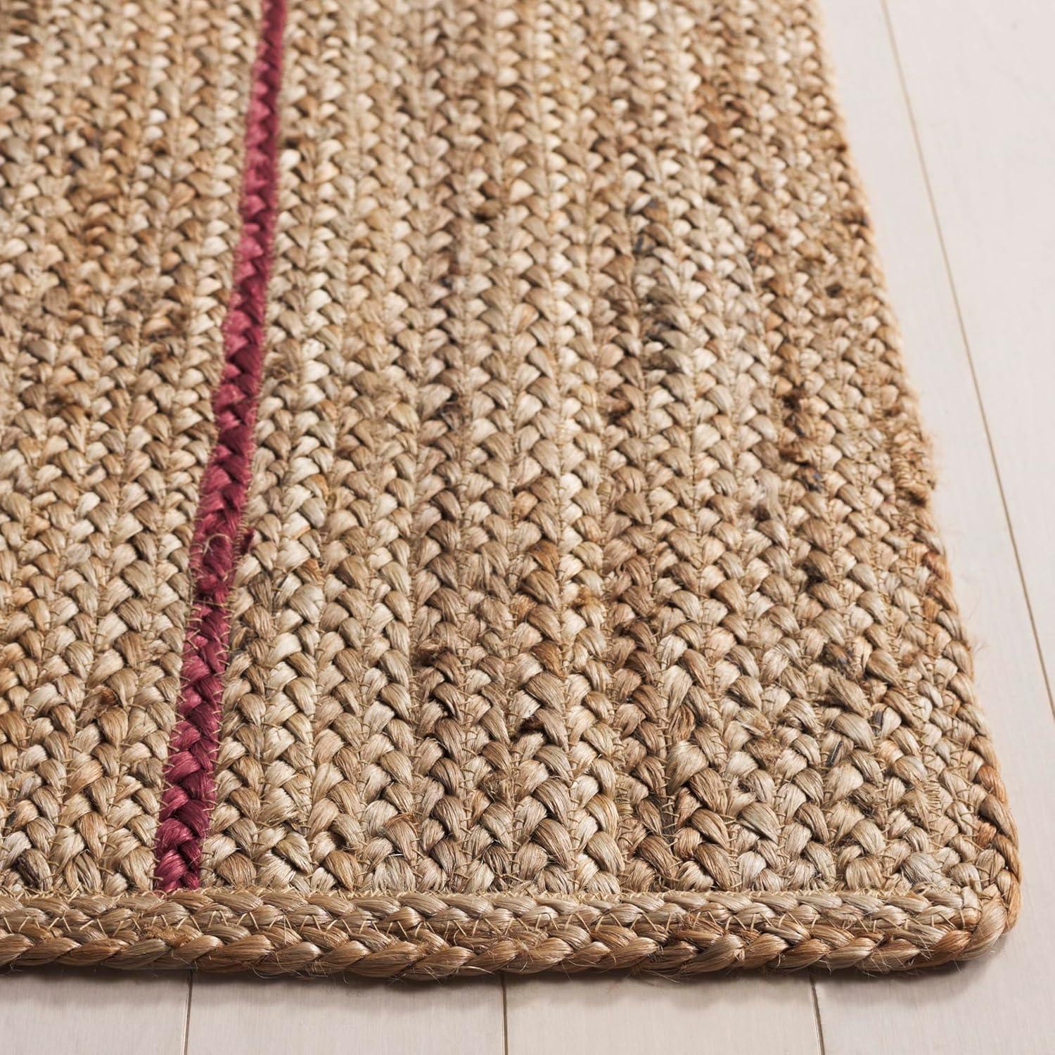 image:imageSAFAVIEH Area Rug 8x10 Natural Fiber Collection Large Natural amp Gold Handmade Flat Weave Jute Farmhouse Stripe Pattern Ideal for Living Room Bedroom Dining Space NF810DNaturalGold