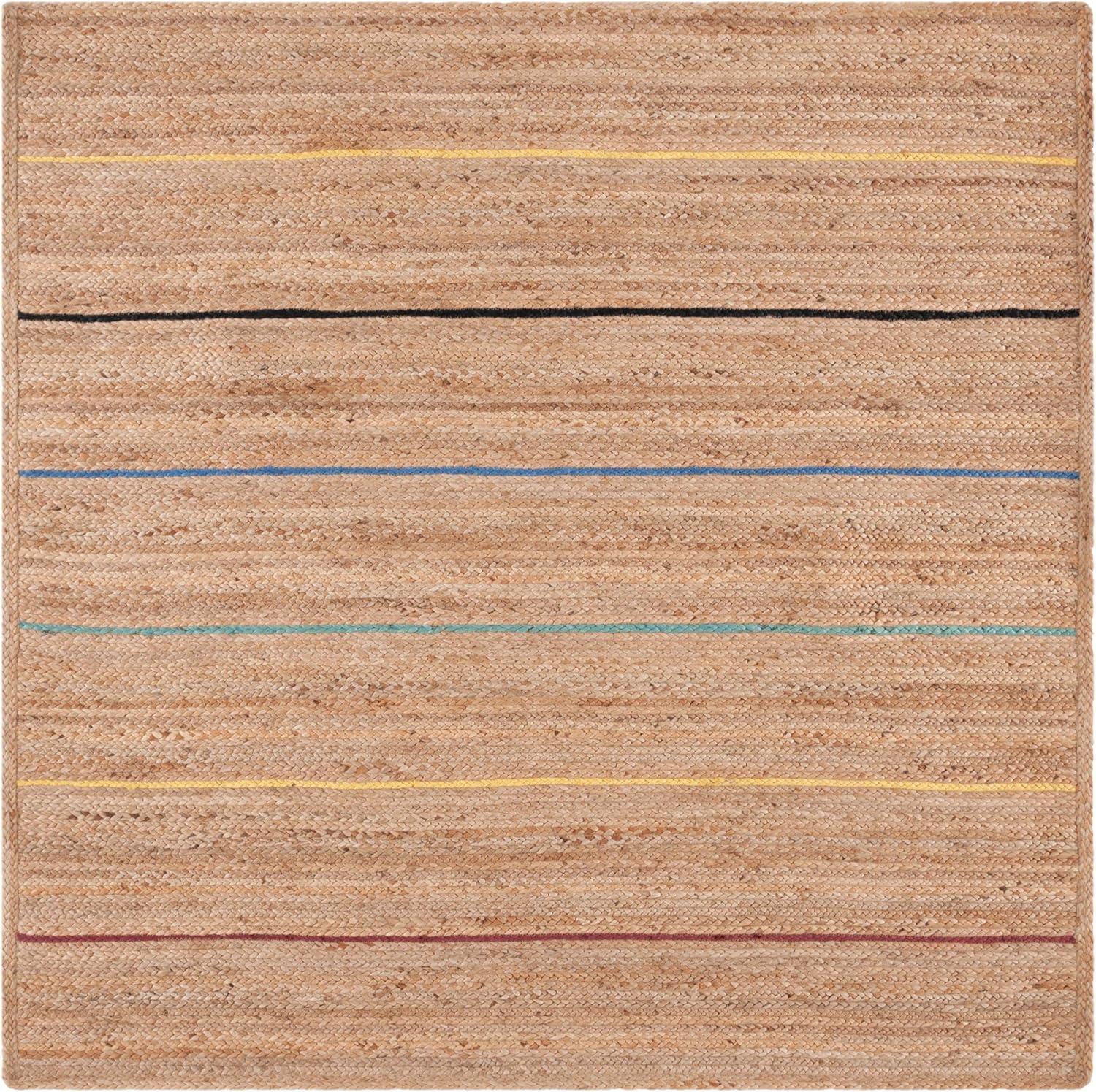 image:imageSAFAVIEH Area Rug 8x10 Natural Fiber Collection Large Natural amp Gold Handmade Flat Weave Jute Farmhouse Stripe Pattern Ideal for Living Room Bedroom Dining Space NF810DNaturalGold