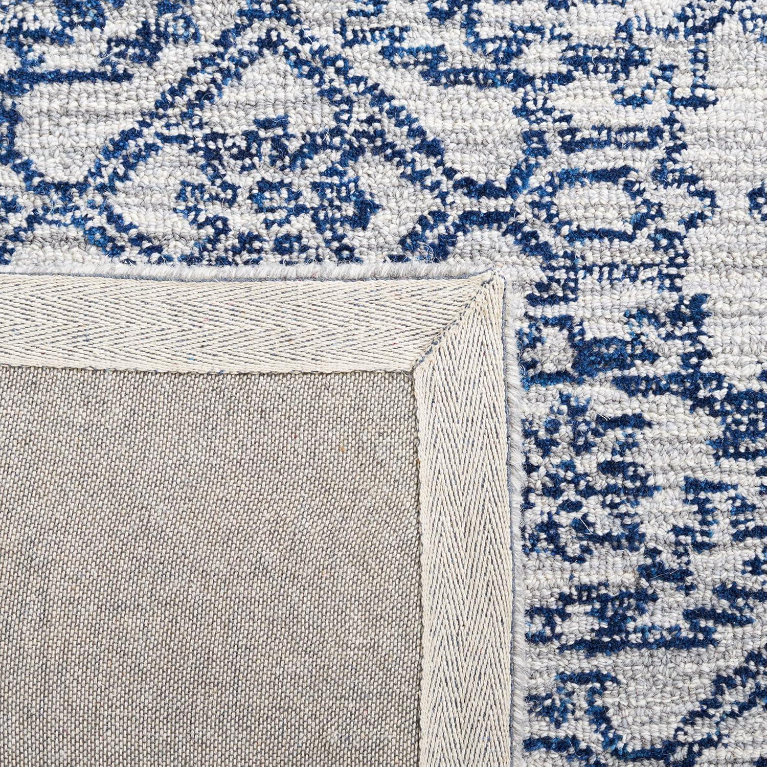 image:imageSAFAVIEH Area Rug 8x10 Natural Fiber Collection Large Natural amp Gold Handmade Flat Weave Jute Farmhouse Stripe Pattern Ideal for Living Room Bedroom Dining Space NF810DBlue