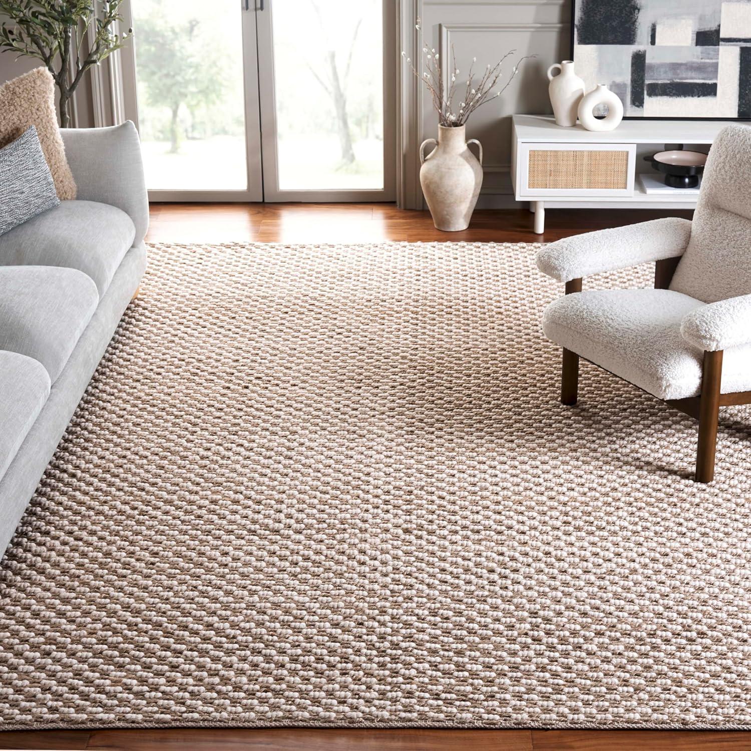 image:imageSAFAVIEH Area Rug 8x10 Natural Fiber Collection Large Natural amp Grey Farmhouse Style Ideal for Living Room Bedroom Dining Space NF835ANaturalGrey