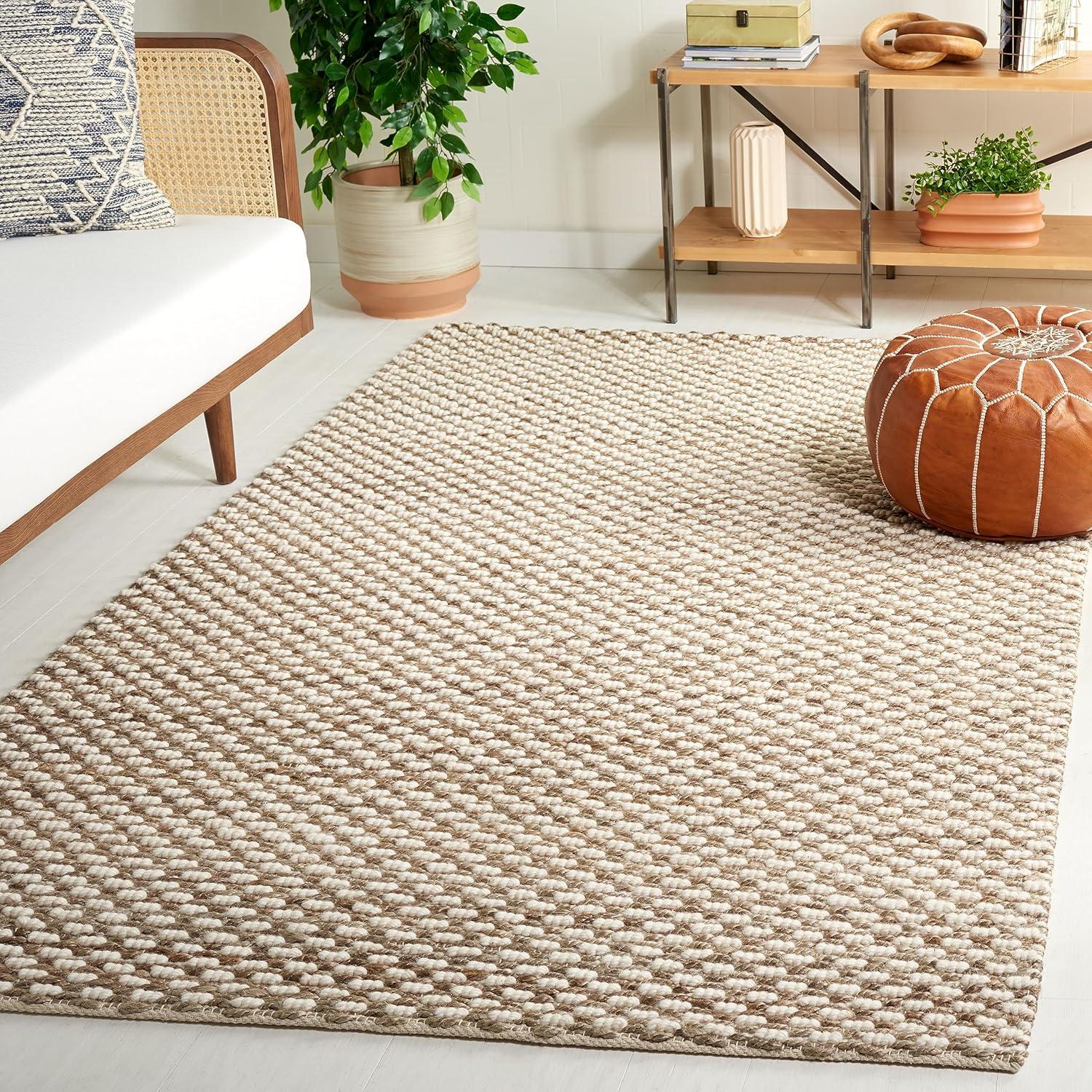 image:imageSAFAVIEH Area Rug 8x10 Natural Fiber Collection Large Natural amp Grey Farmhouse Style Ideal for Living Room Bedroom Dining Space NF835ANaturalGrey