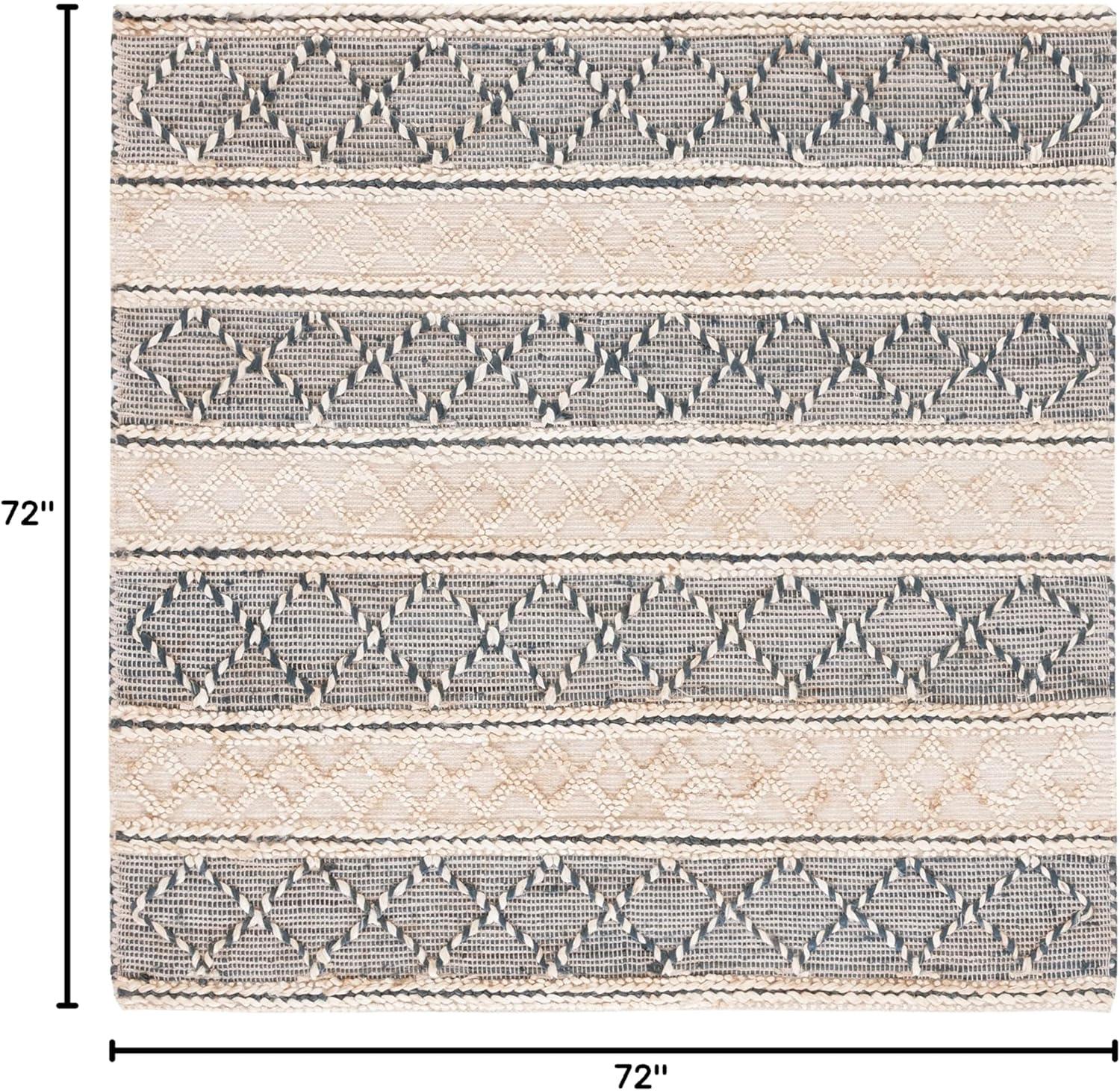image:imageSAFAVIEH Area Rug 8x10 Natural Fiber Collection Large Natural amp Grey Handmade Flat Weave Jute amp Wool Moroccan Boho Tribal Rustic Design Ideal for Living Room Bedroom Dining Space NF375ANaturalGrey