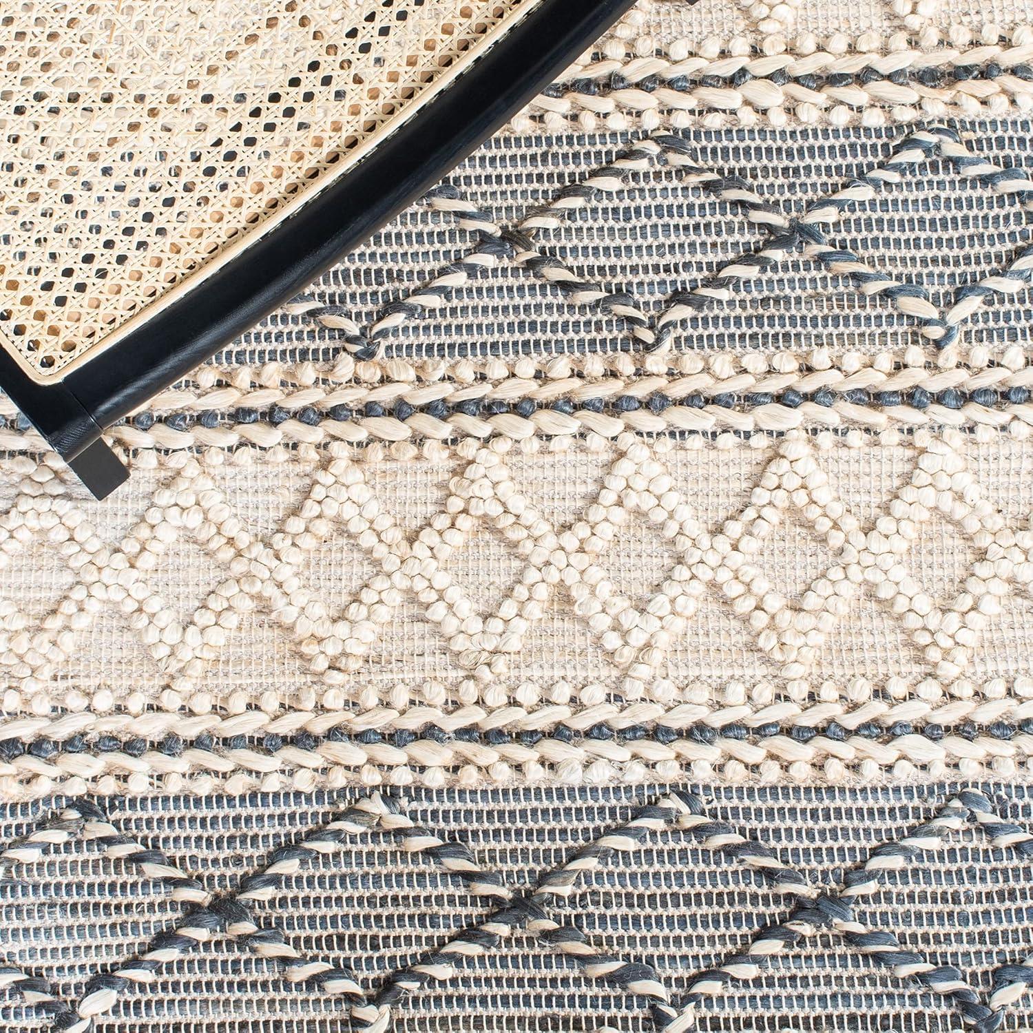 image:imageSAFAVIEH Area Rug 8x10 Natural Fiber Collection Large Natural amp Grey Handmade Flat Weave Jute amp Wool Moroccan Boho Tribal Rustic Design Ideal for Living Room Bedroom Dining Space NF375ANaturalGrey