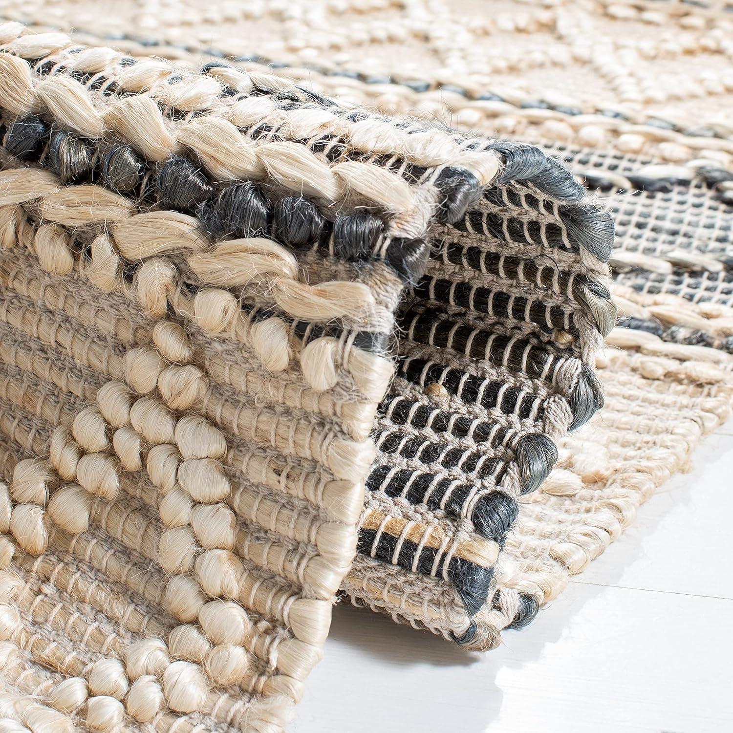 image:imageSAFAVIEH Area Rug 8x10 Natural Fiber Collection Large Natural amp Grey Handmade Flat Weave Jute amp Wool Moroccan Boho Tribal Rustic Design Ideal for Living Room Bedroom Dining Space NF375ANaturalGrey