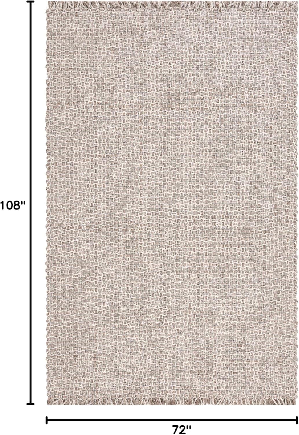 image:imageSAFAVIEH Area Rug 8x10 Natural Fiber Collection Large Natural amp Grey Handmade Wool amp Jute Farmhouse Style Ideal for Living Room Bedroom Dining Space NF819ANaturalGrey