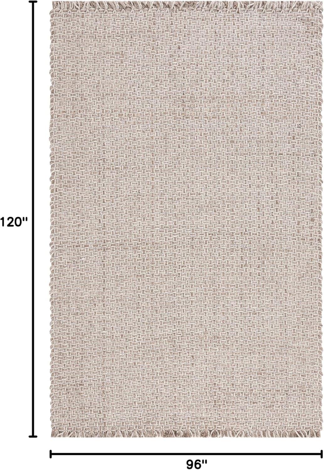 image:imageSAFAVIEH Area Rug 8x10 Natural Fiber Collection Large Natural amp Grey Handmade Wool amp Jute Farmhouse Style Ideal for Living Room Bedroom Dining Space NF819ANaturalGrey