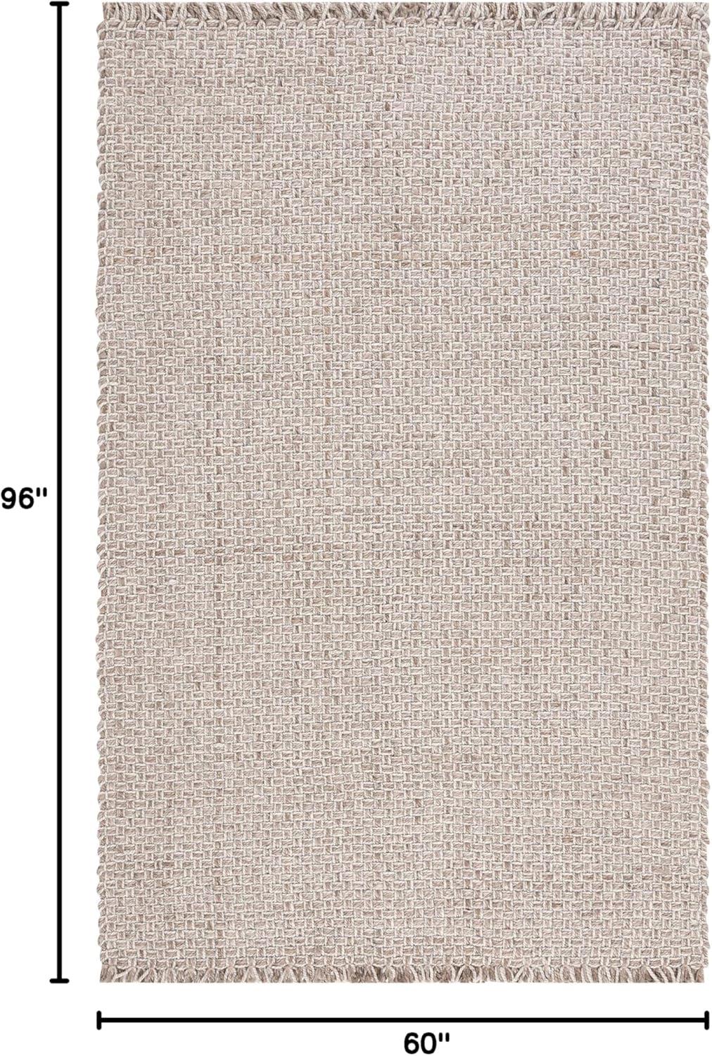 image:imageSAFAVIEH Area Rug 8x10 Natural Fiber Collection Large Natural amp Grey Handmade Wool amp Jute Farmhouse Style Ideal for Living Room Bedroom Dining Space NF819ANaturalGrey