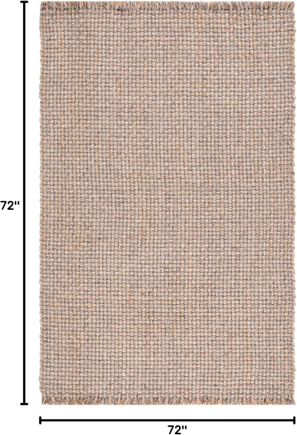image:imageSAFAVIEH Area Rug 8x10 Natural Fiber Collection Large Natural amp Grey Handmade Wool amp Jute Ideal for Living Room Bedroom Dining Space NF814ANaturalGrey