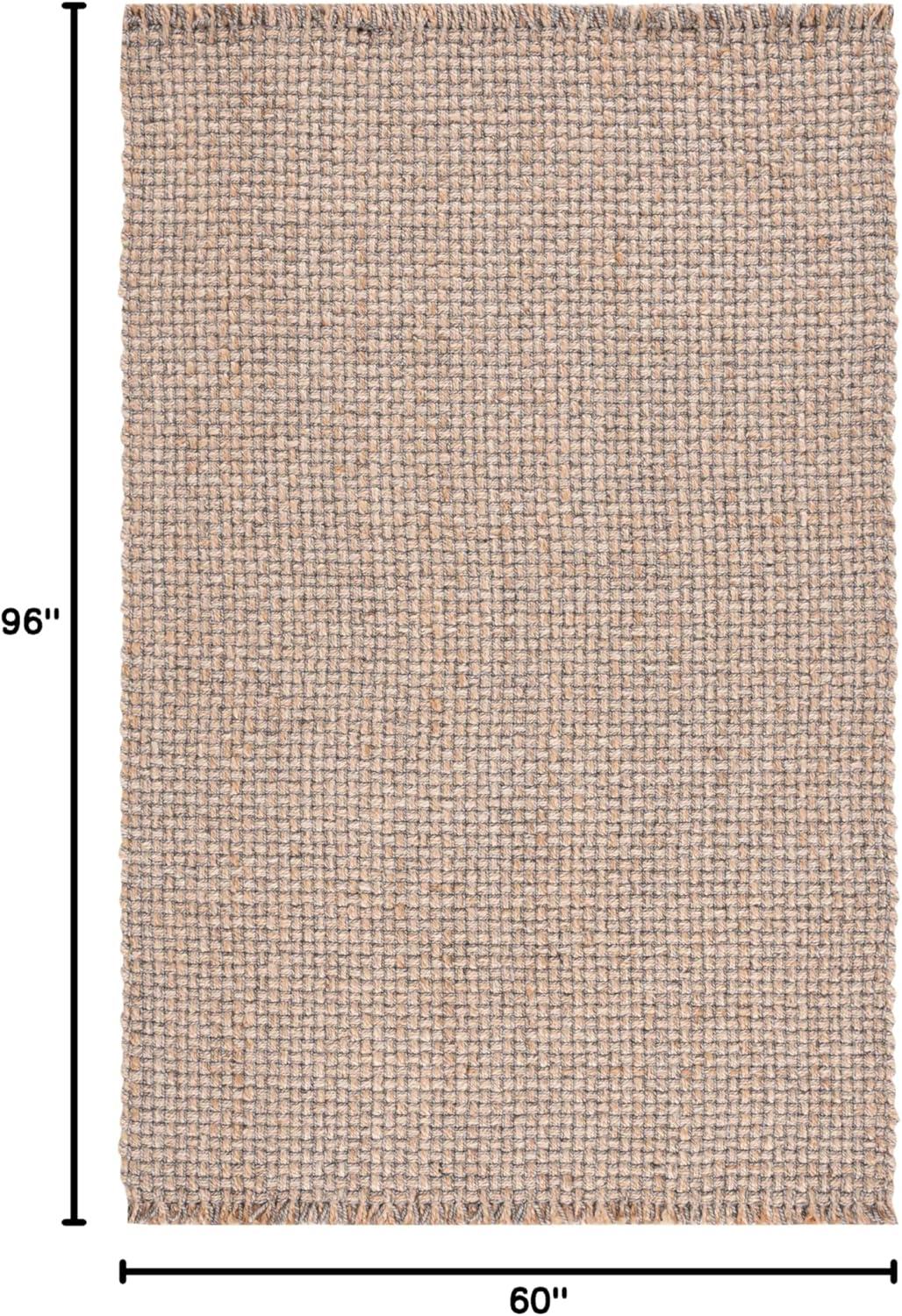 image:imageSAFAVIEH Area Rug 8x10 Natural Fiber Collection Large Natural amp Grey Handmade Wool amp Jute Ideal for Living Room Bedroom Dining Space NF814ANaturalGrey