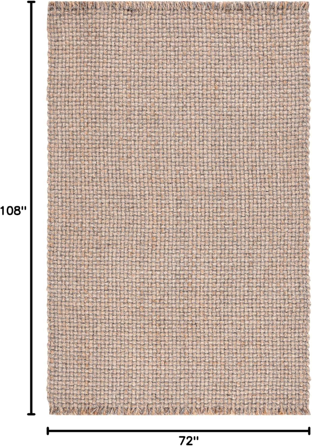 image:imageSAFAVIEH Area Rug 8x10 Natural Fiber Collection Large Natural amp Grey Handmade Wool amp Jute Ideal for Living Room Bedroom Dining Space NF814ANaturalGrey