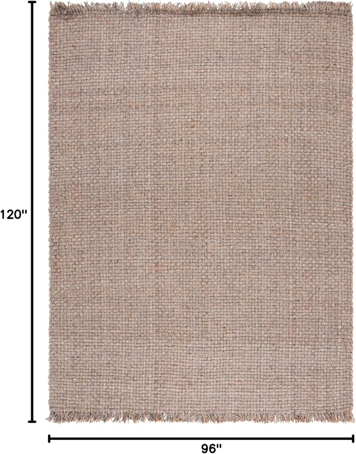 image:imageSAFAVIEH Area Rug 8x10 Natural Fiber Collection Large Natural amp Grey Handmade Wool amp Jute Ideal for Living Room Bedroom Dining Space NF814ANaturalGrey