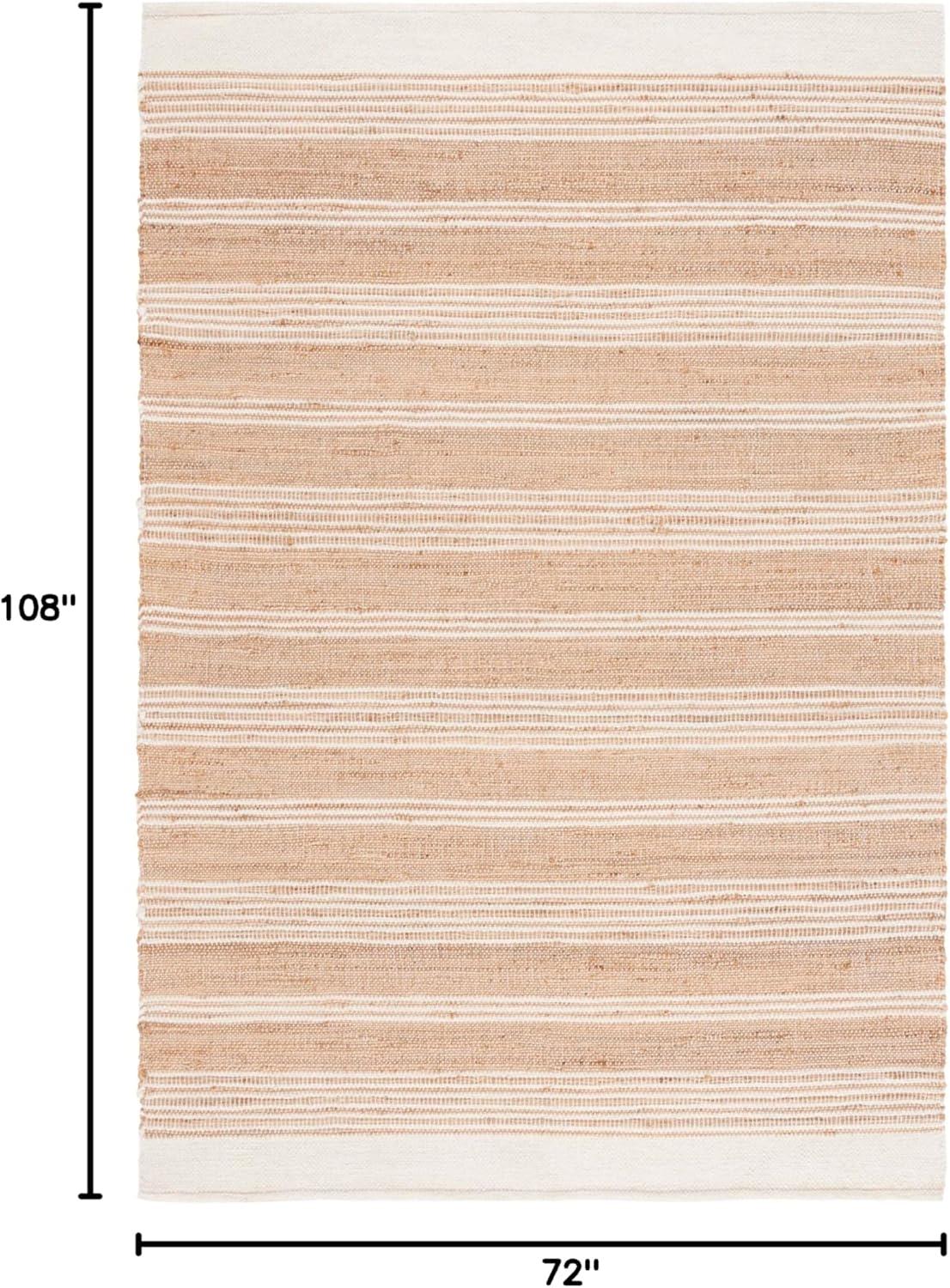 image:imageSAFAVIEH Area Rug 8x10 Natural Fiber Collection Large Natural amp Ivory Handmade Jute Ideal for Living Room Bedroom Dining Space NF608ANaturalIvory