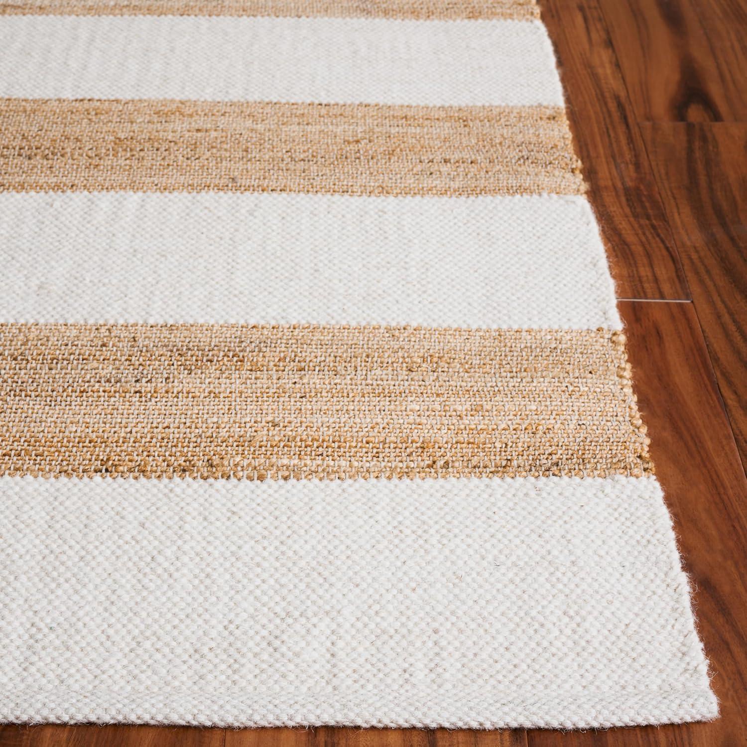 image:imageSAFAVIEH Area Rug 8x10 Natural Fiber Collection Large Natural amp Ivory Handmade Jute Ideal for Living Room Bedroom Dining Space NF609ANaturalIvory