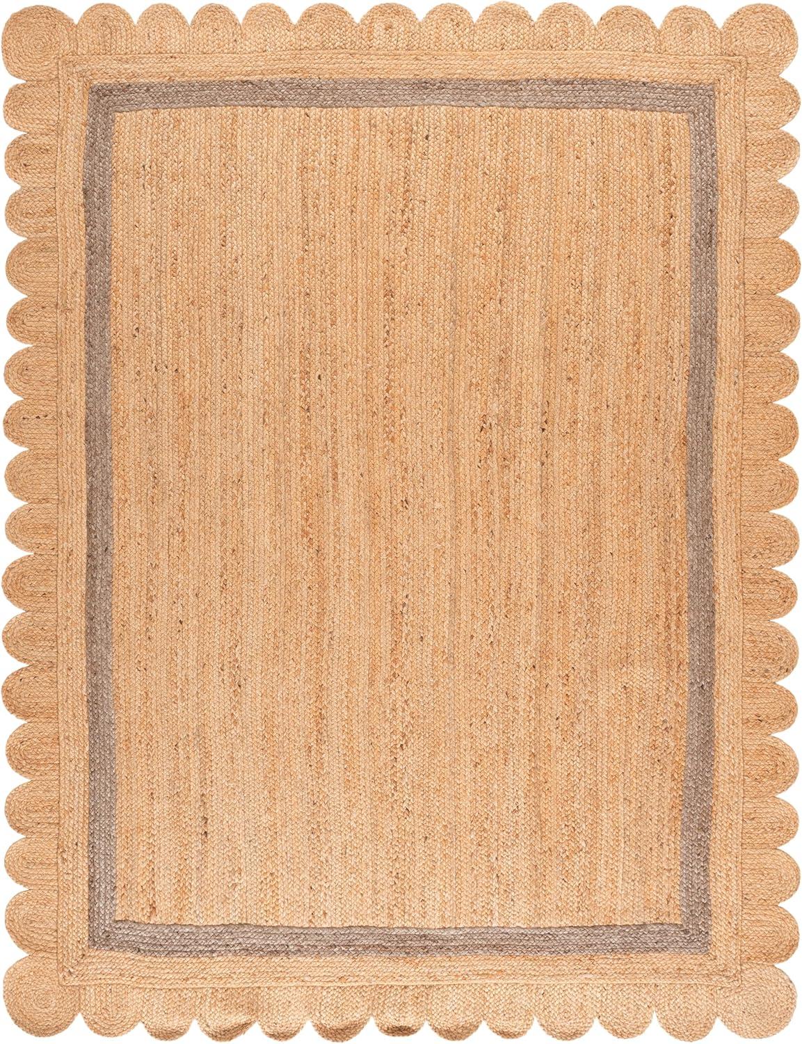 image:imageSAFAVIEH Area Rug 8x10 Natural Fiber Collection Large Natural amp Ivory Handmade Jute Rustic Farmhouse Style Ideal for Living Room Bedroom Dining Space NF896ANaturalGrey