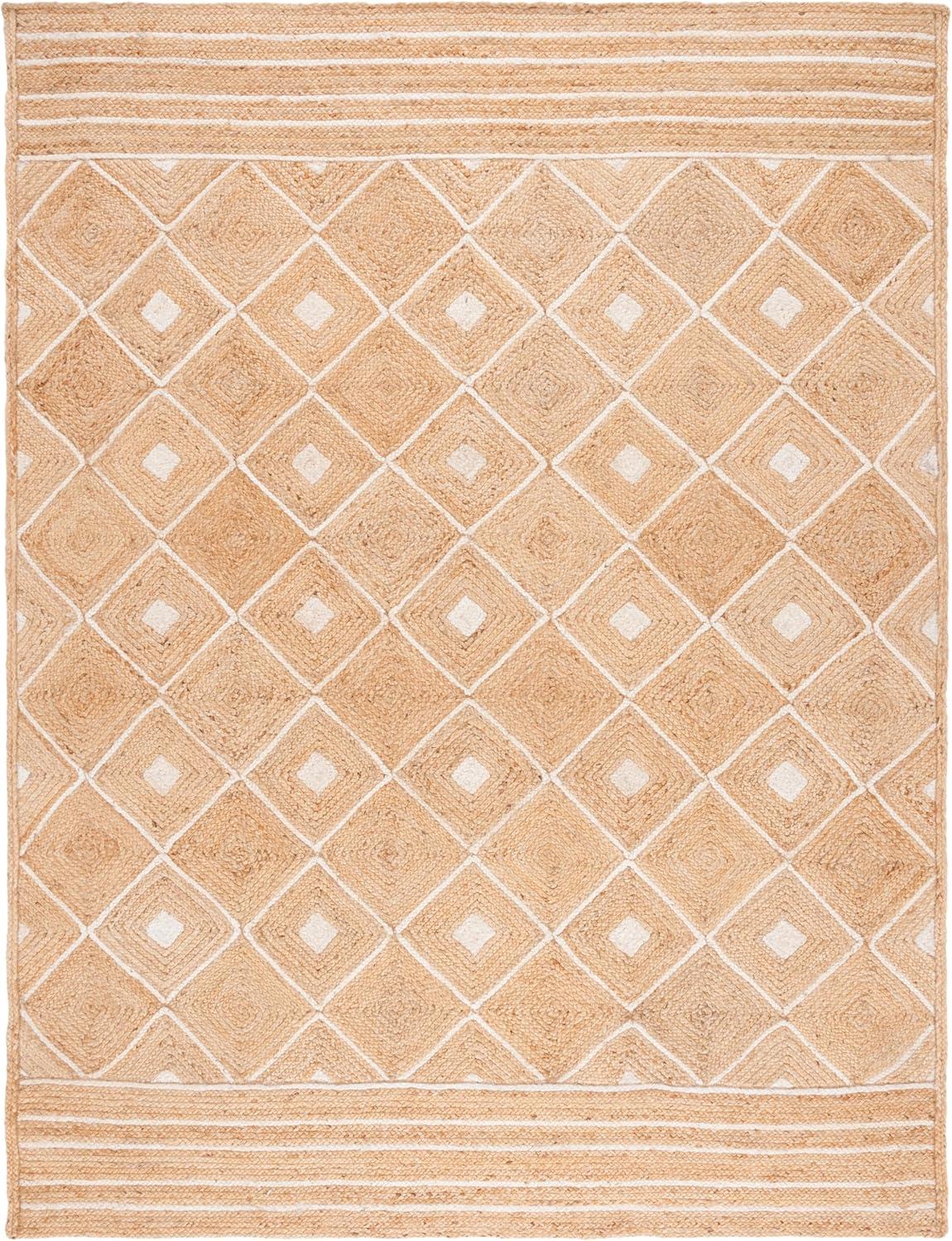 image:imageSAFAVIEH Area Rug 8x10 Natural Fiber Collection Large Natural amp Ivory Handmade Jute Rustic Farmhouse Style Ideal for Living Room Bedroom Dining Space NF893ANaturalIvory