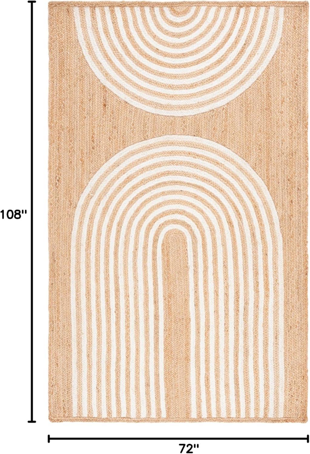 image:imageSAFAVIEH Area Rug 8x10 Natural Fiber Collection Large Natural amp Ivory Handmade Jute Rustic Farmhouse Style Ideal for Living Room Bedroom Dining Space NF895ANaturalIvory