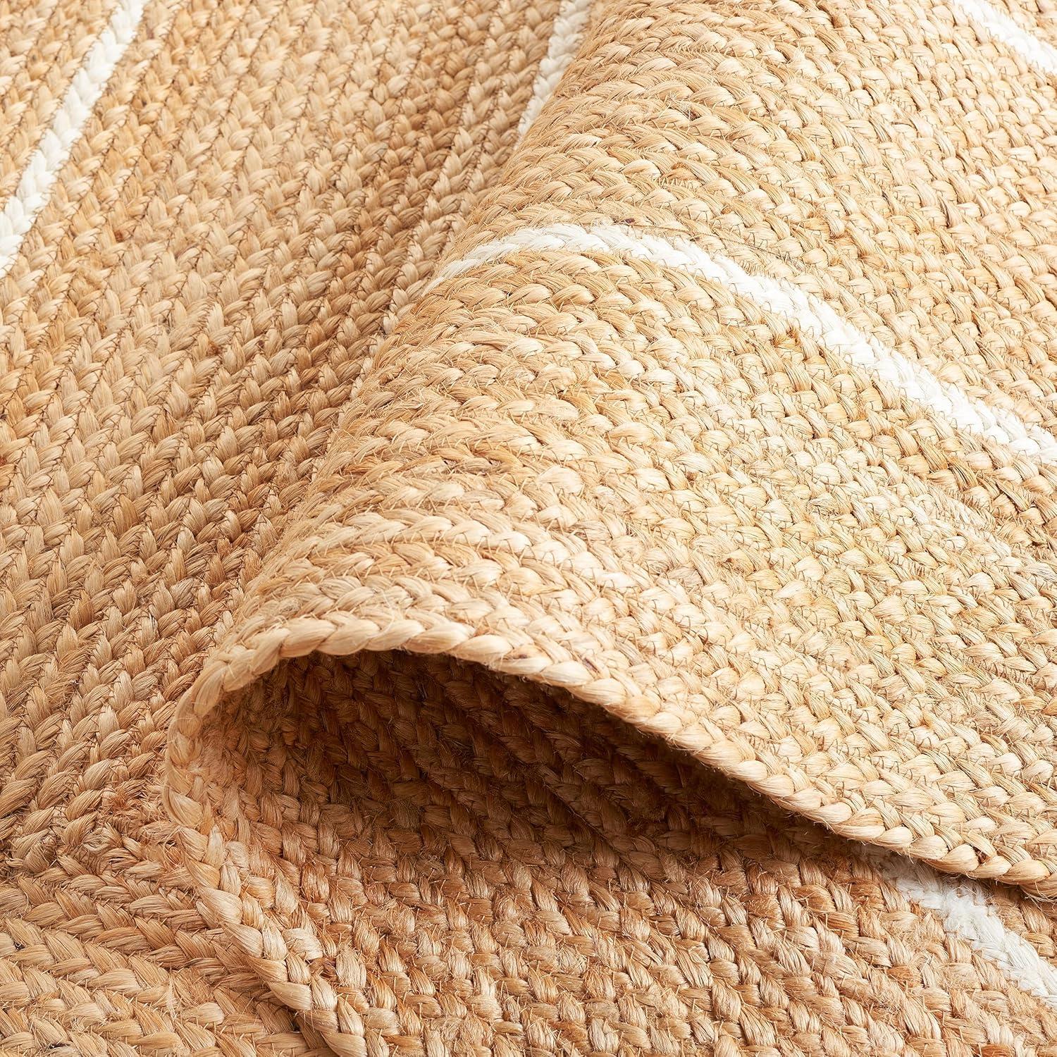 image:imageSAFAVIEH Area Rug 8x10 Natural Fiber Collection Large Natural amp Ivory Handmade Jute Rustic Farmhouse Style Ideal for Living Room Bedroom Dining Space NF892ANaturalIvory