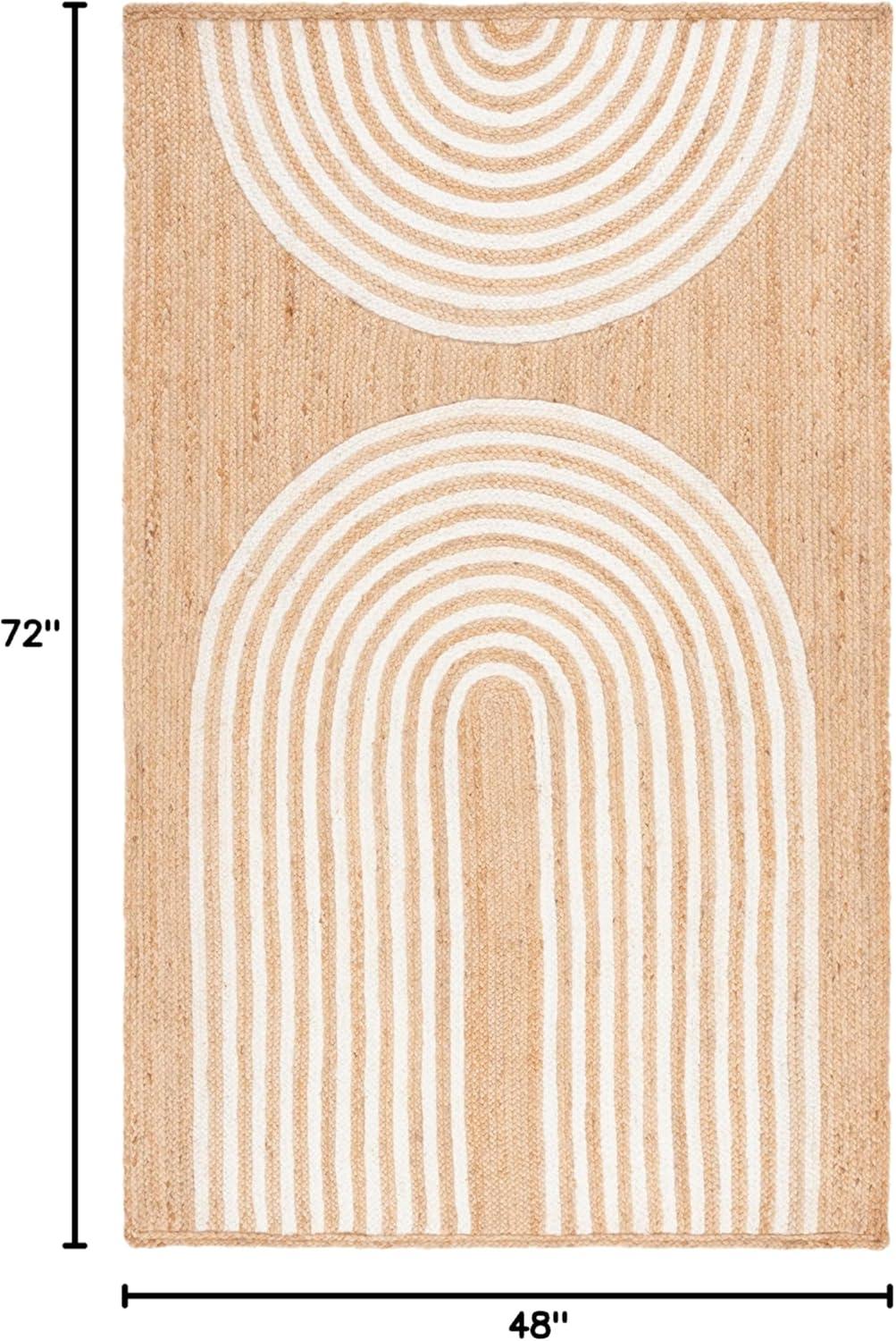 image:imageSAFAVIEH Area Rug 8x10 Natural Fiber Collection Large Natural amp Ivory Handmade Jute Rustic Farmhouse Style Ideal for Living Room Bedroom Dining Space NF895ANaturalIvory