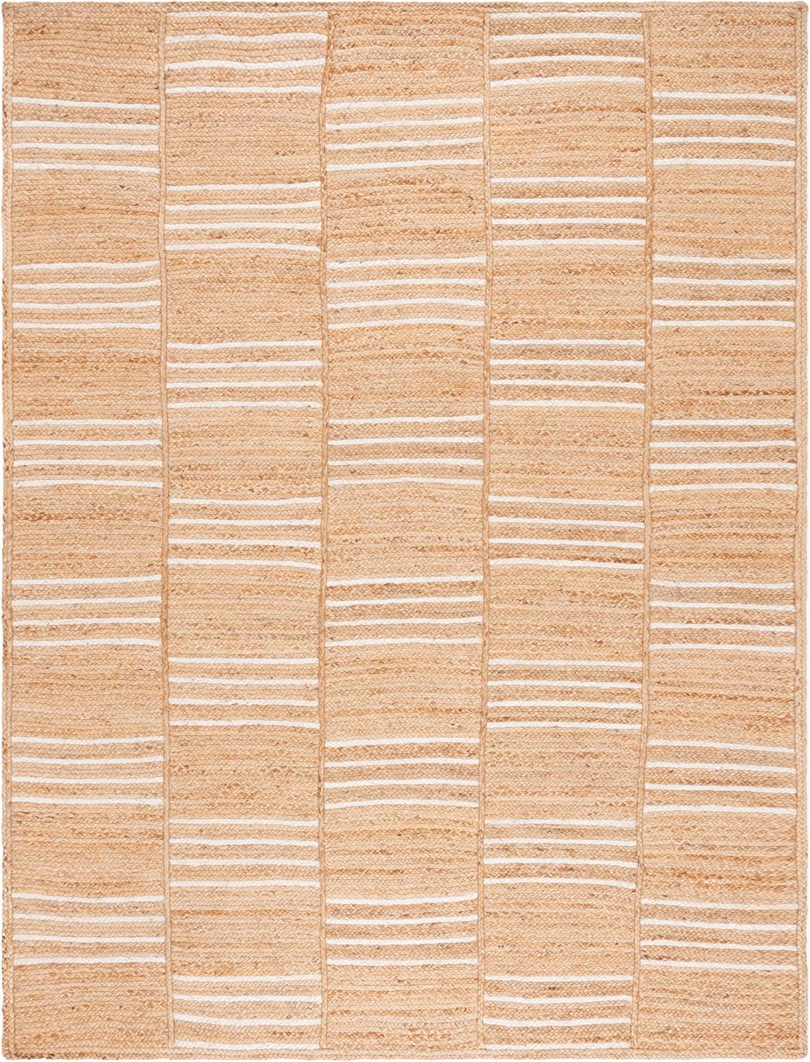 image:imageSAFAVIEH Area Rug 8x10 Natural Fiber Collection Large Natural amp Ivory Handmade Jute Rustic Farmhouse Style Ideal for Living Room Bedroom Dining Space NF891ANaturalIvory