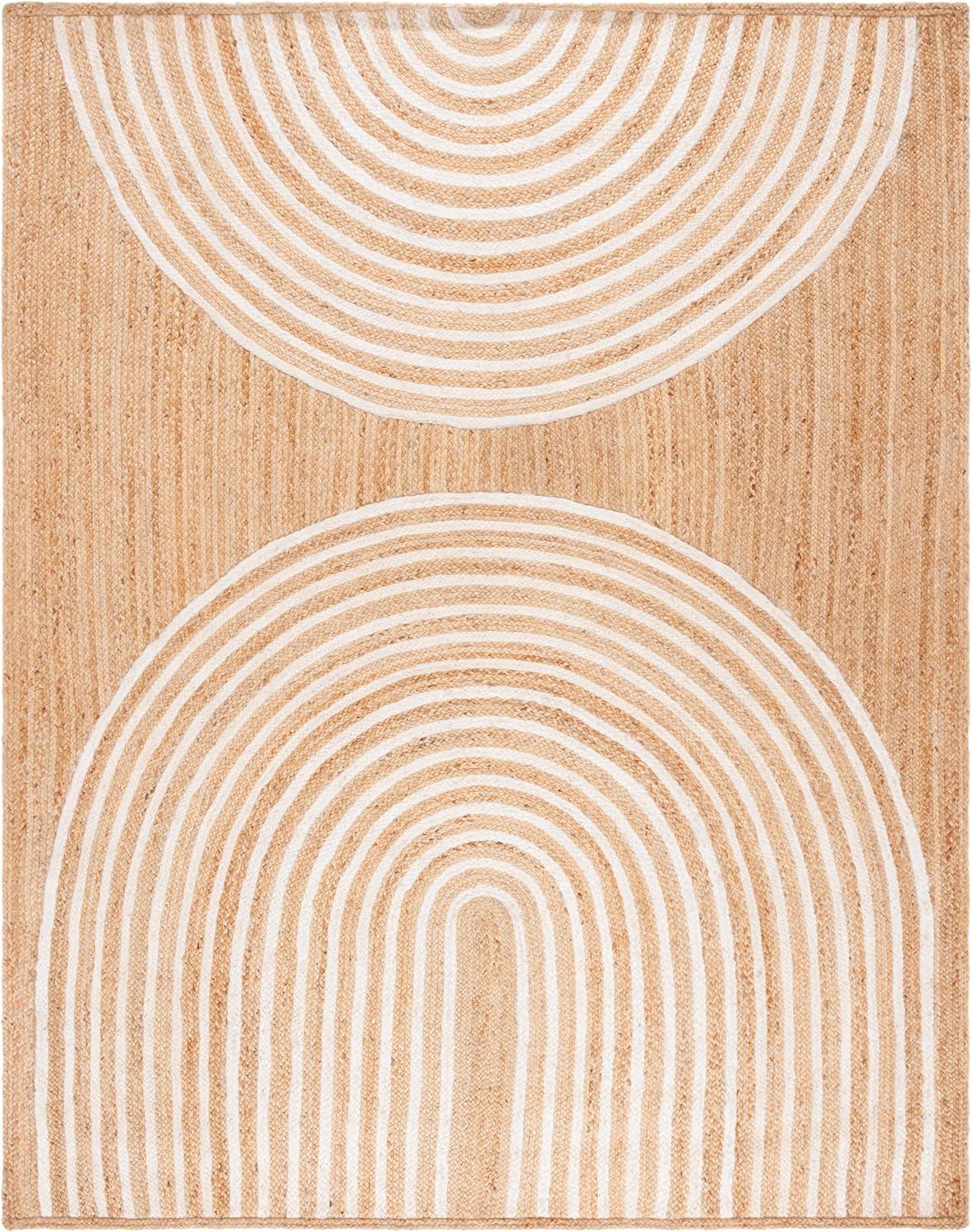 image:imageSAFAVIEH Area Rug 8x10 Natural Fiber Collection Large Natural amp Ivory Handmade Jute Rustic Farmhouse Style Ideal for Living Room Bedroom Dining Space NF895ANaturalIvory