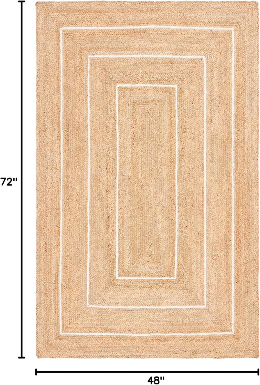 image:imageSAFAVIEH Area Rug 8x10 Natural Fiber Collection Large Natural amp Ivory Handmade Jute Rustic Farmhouse Style Ideal for Living Room Bedroom Dining Space NF892ANaturalIvory