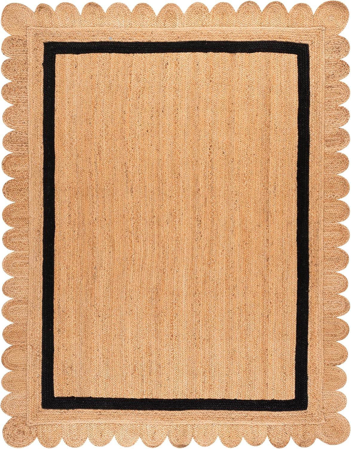 image:imageSAFAVIEH Area Rug 8x10 Natural Fiber Collection Large Natural amp Ivory Handmade Jute Rustic Farmhouse Style Ideal for Living Room Bedroom Dining Space NF896ANaturalBlack