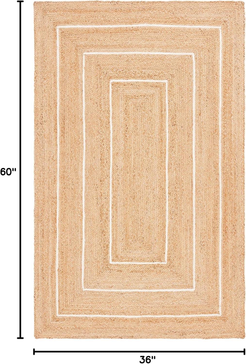image:imageSAFAVIEH Area Rug 8x10 Natural Fiber Collection Large Natural amp Ivory Handmade Jute Rustic Farmhouse Style Ideal for Living Room Bedroom Dining Space NF892ANaturalIvory