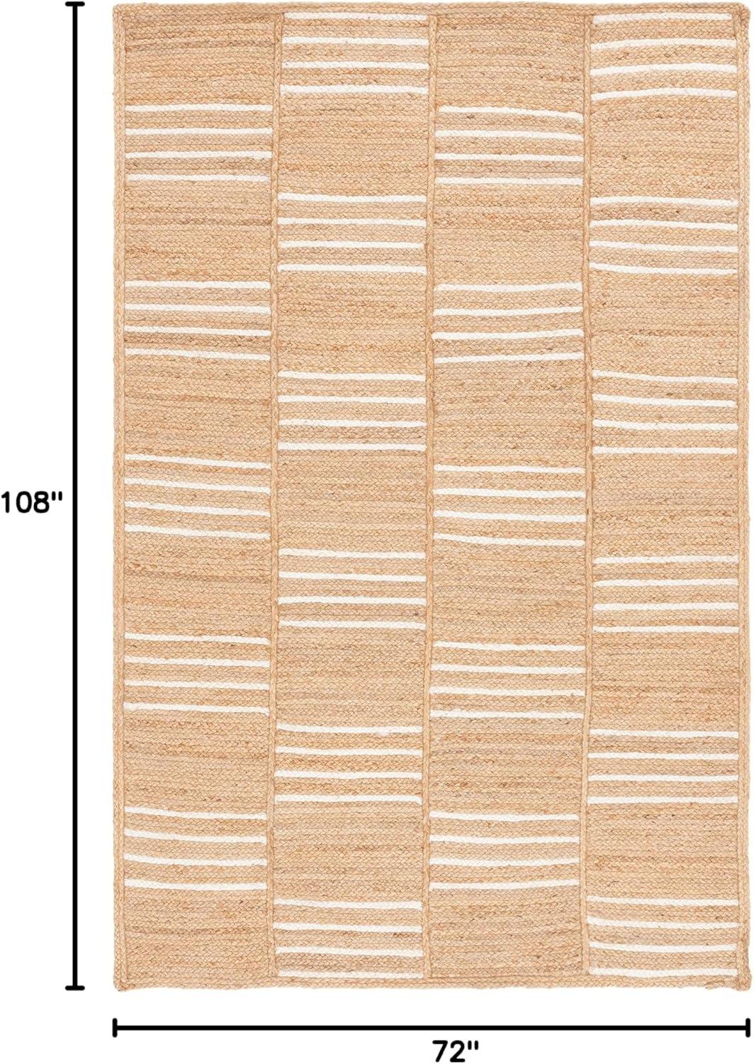 image:imageSAFAVIEH Area Rug 8x10 Natural Fiber Collection Large Natural amp Ivory Handmade Jute Rustic Farmhouse Style Ideal for Living Room Bedroom Dining Space NF891ANaturalIvory