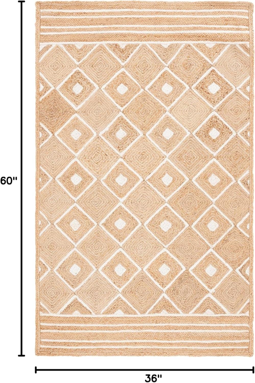 image:imageSAFAVIEH Area Rug 8x10 Natural Fiber Collection Large Natural amp Ivory Handmade Jute Rustic Farmhouse Style Ideal for Living Room Bedroom Dining Space NF893ANaturalIvory
