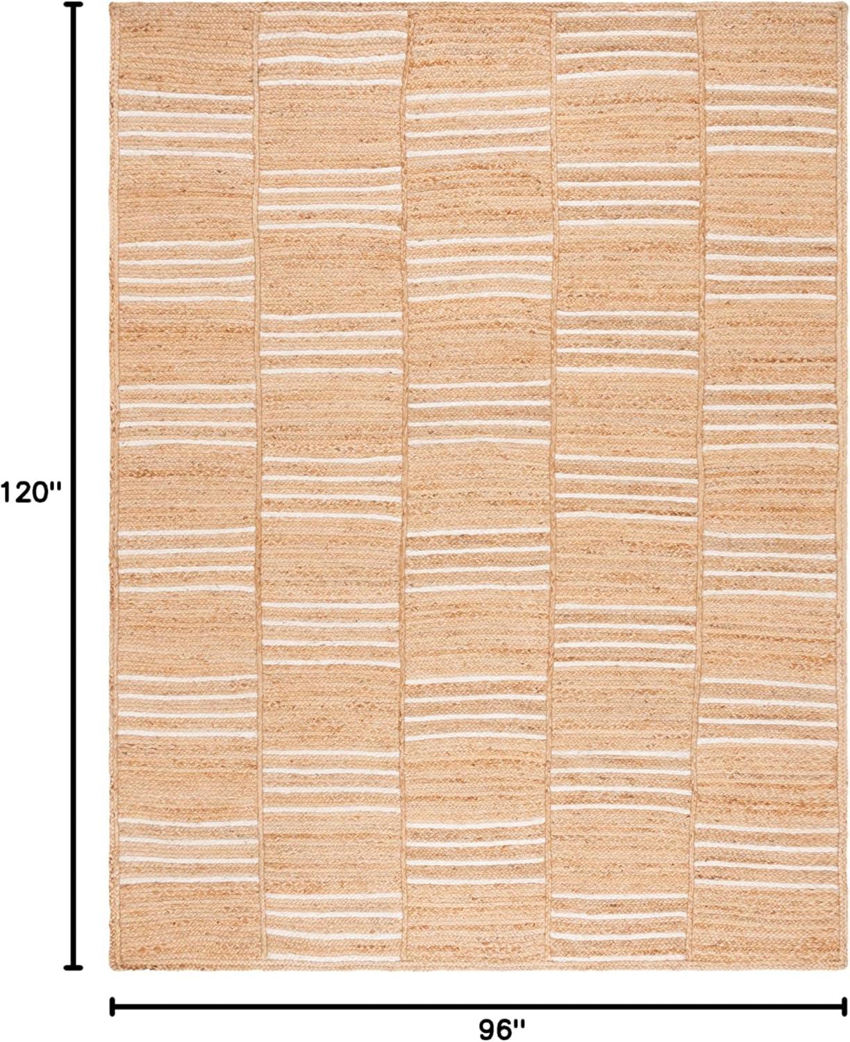 image:imageSAFAVIEH Area Rug 8x10 Natural Fiber Collection Large Natural amp Ivory Handmade Jute Rustic Farmhouse Style Ideal for Living Room Bedroom Dining Space NF891ANaturalIvory