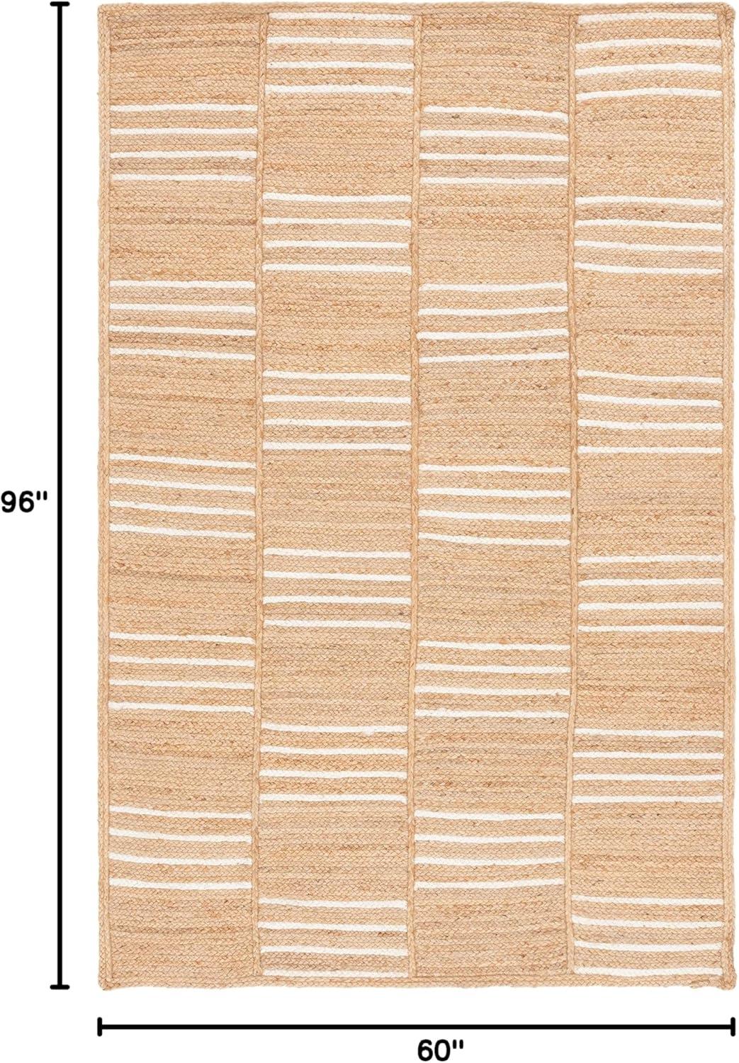 image:imageSAFAVIEH Area Rug 8x10 Natural Fiber Collection Large Natural amp Ivory Handmade Jute Rustic Farmhouse Style Ideal for Living Room Bedroom Dining Space NF891ANaturalIvory