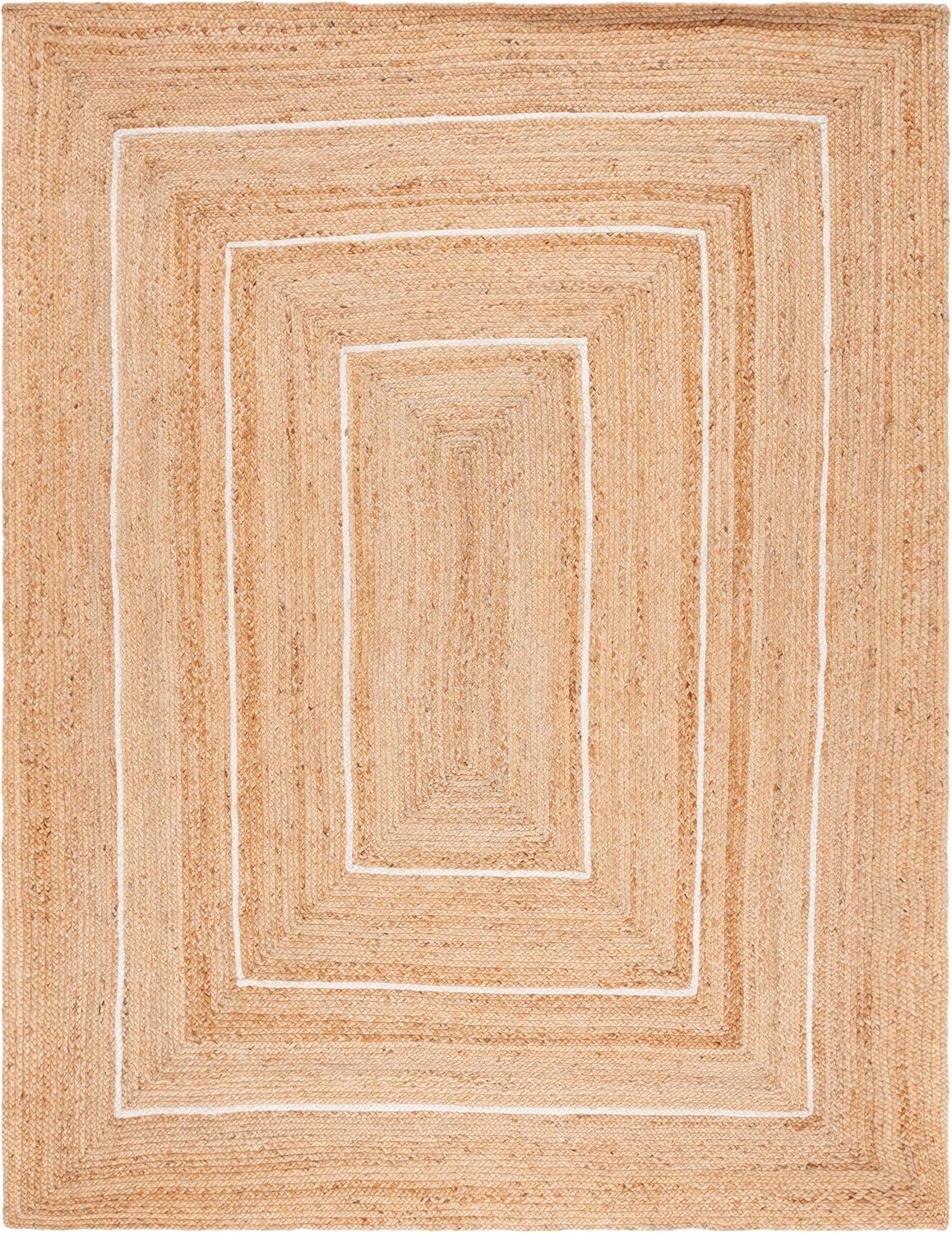 image:imageSAFAVIEH Area Rug 8x10 Natural Fiber Collection Large Natural amp Ivory Handmade Jute Rustic Farmhouse Style Ideal for Living Room Bedroom Dining Space NF892ANaturalIvory