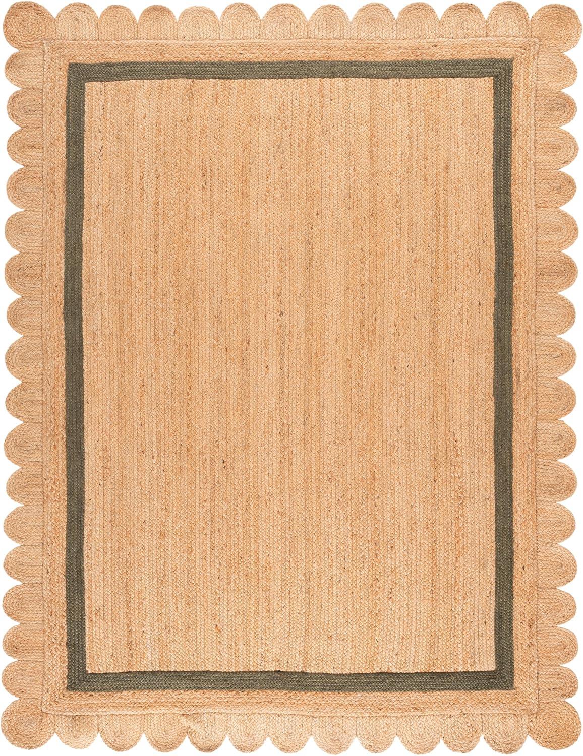 image:imageSAFAVIEH Area Rug 8x10 Natural Fiber Collection Large Natural amp Ivory Handmade Jute Rustic Farmhouse Style Ideal for Living Room Bedroom Dining Space NF896ANaturalOlive